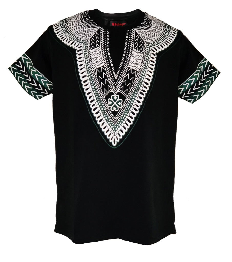 Washoge Black African Print Dashiki Nyame Dua、mySite、solidvoid