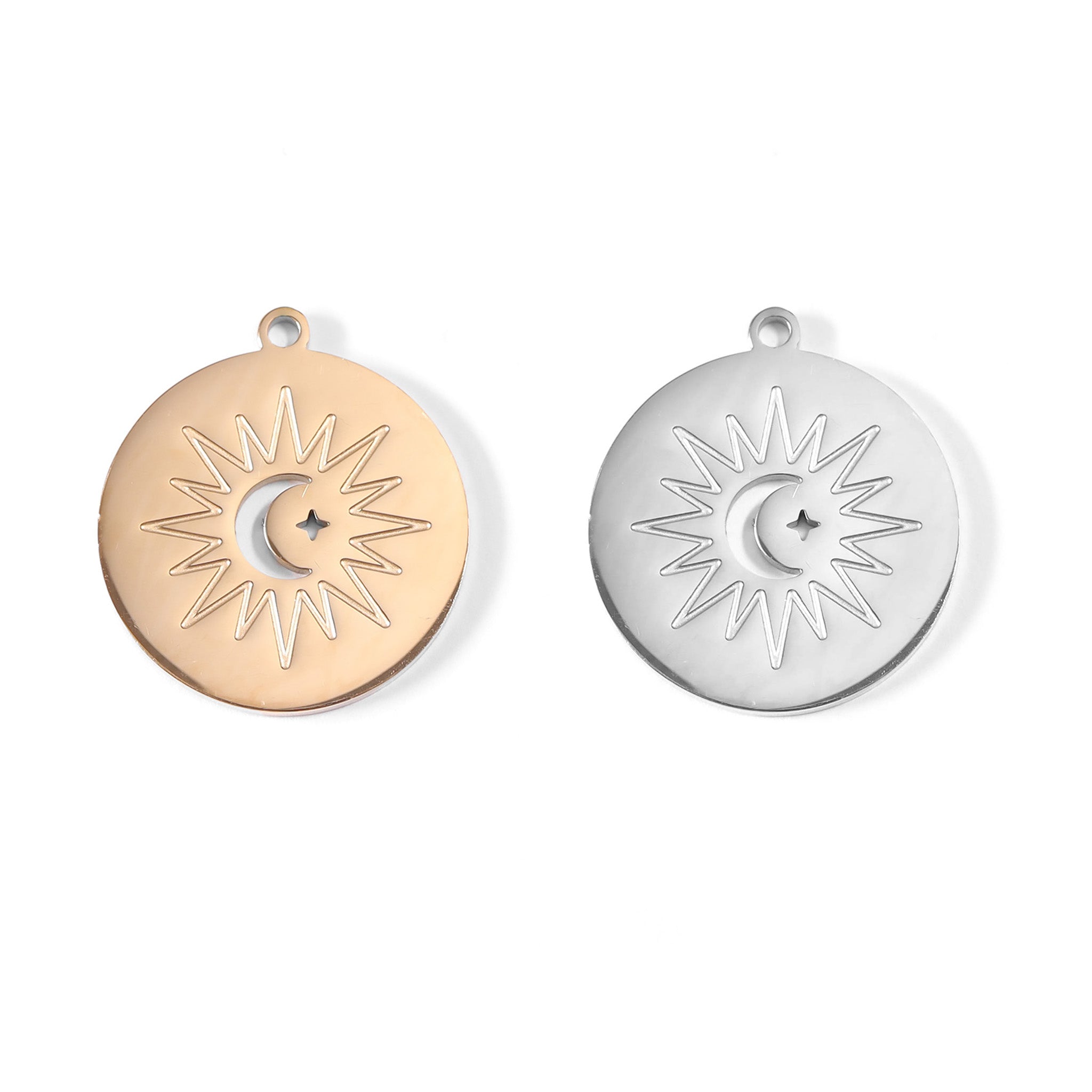 18K Gold PVD Stainless Steel Sun + Moon Charm / PDL0063、mySite、dreamappss