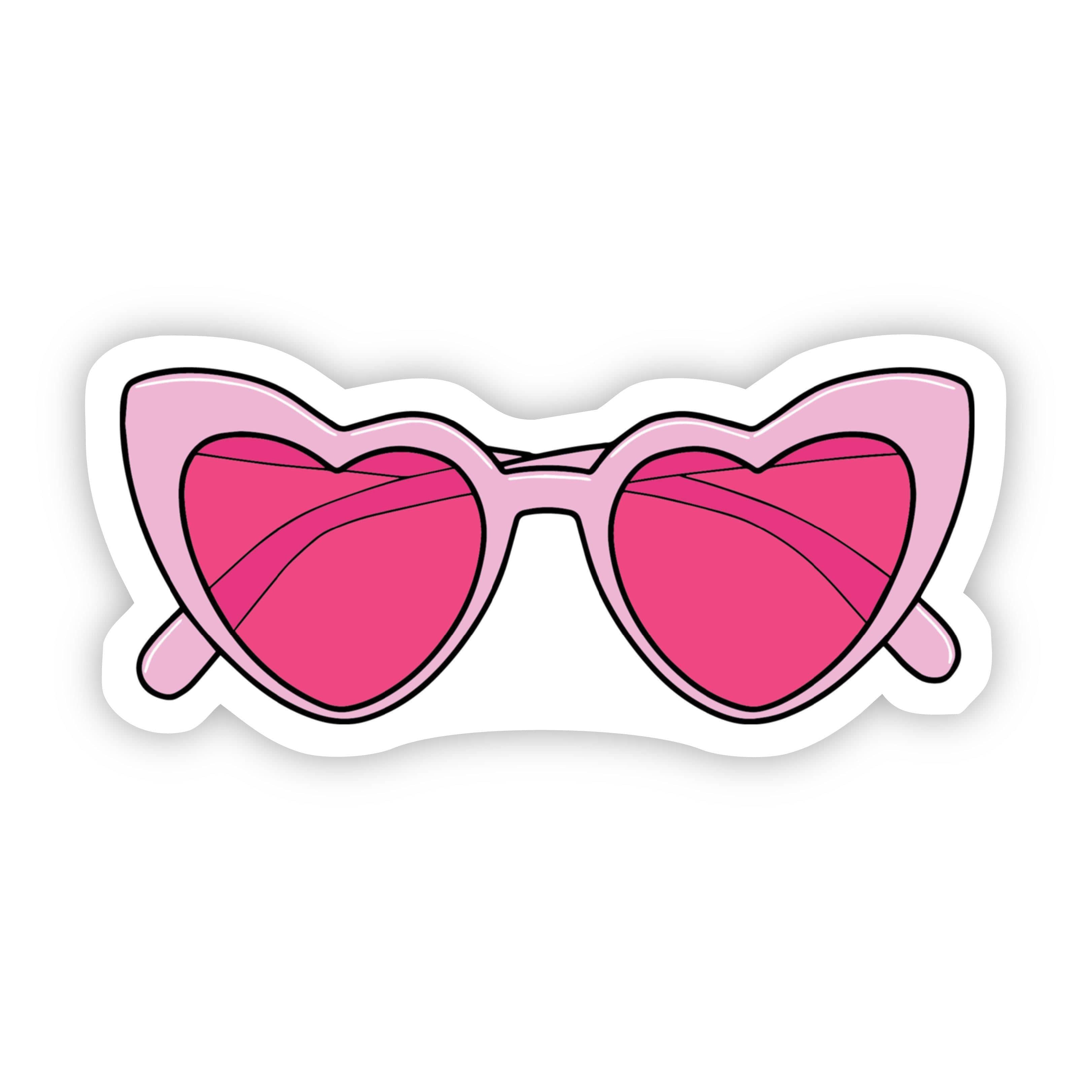  Pink Heart Sunglasses Aesthetic Sticker、mySite、elrpsem3k