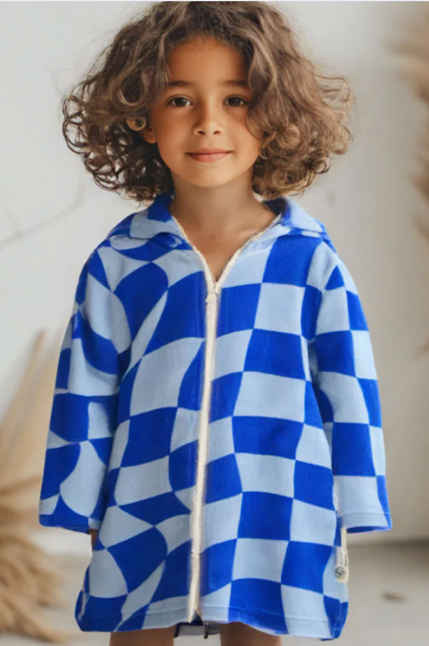  Kids Tidal Checker Hooded Towelling Robe 3-5Y、mySite、justintrudeaud