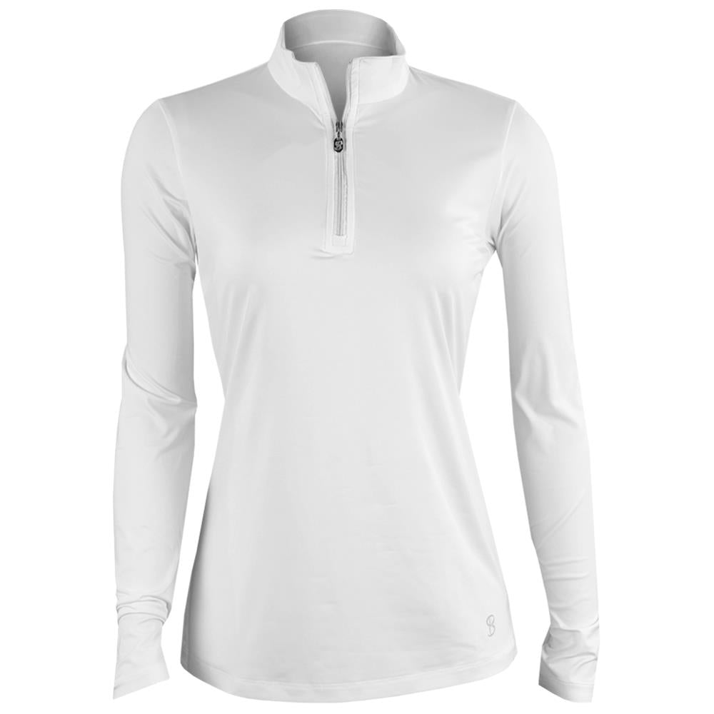 Sofibella Women's UV Feather 1/4 Zip Longsleeve - White