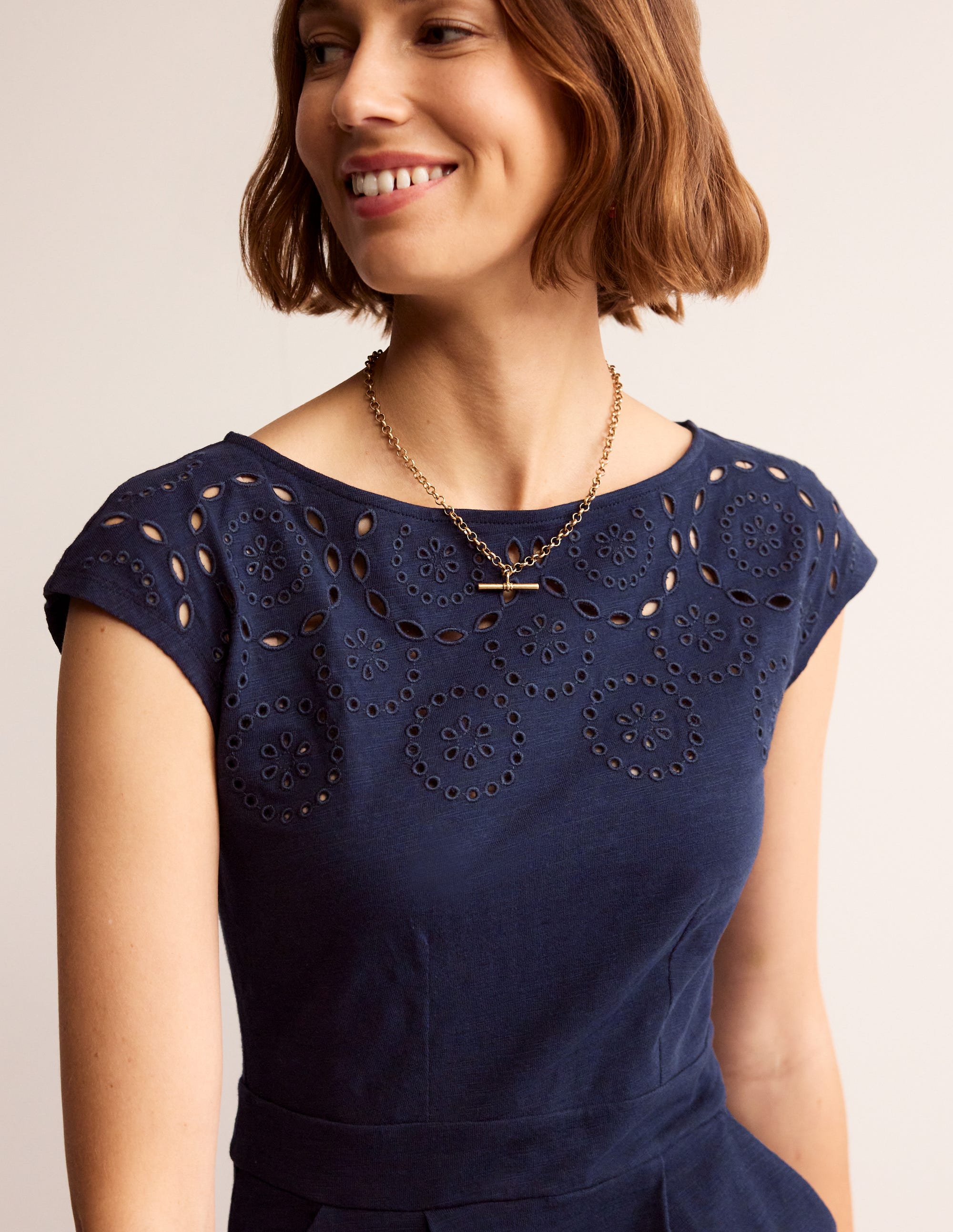  Florrie Broderie Dress-Light Navy、mySite、ashleygrahame