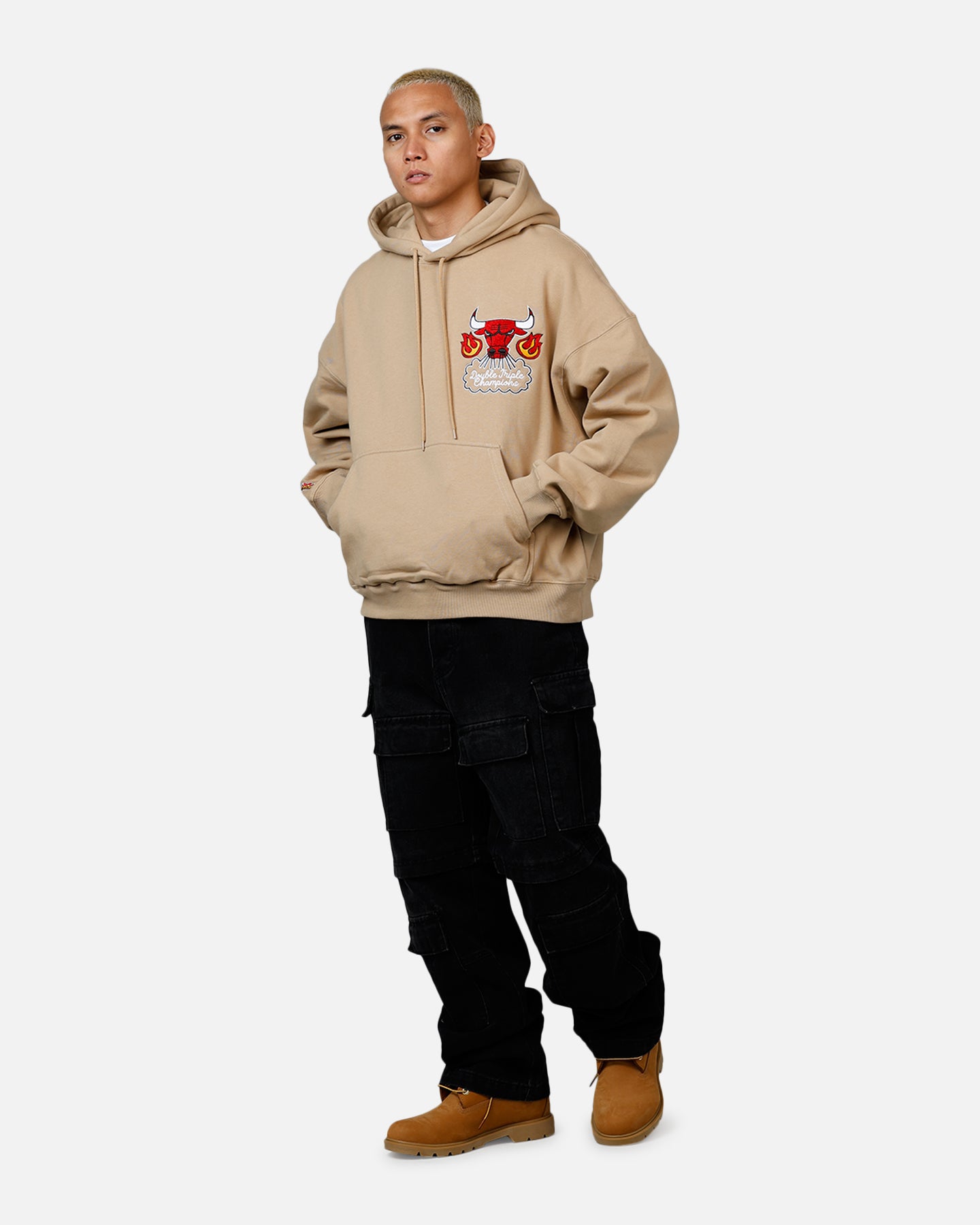 Mitchell & Ness Chicago Bulls Fireball Hoodie Tan、mySite、zt4zffjzw
