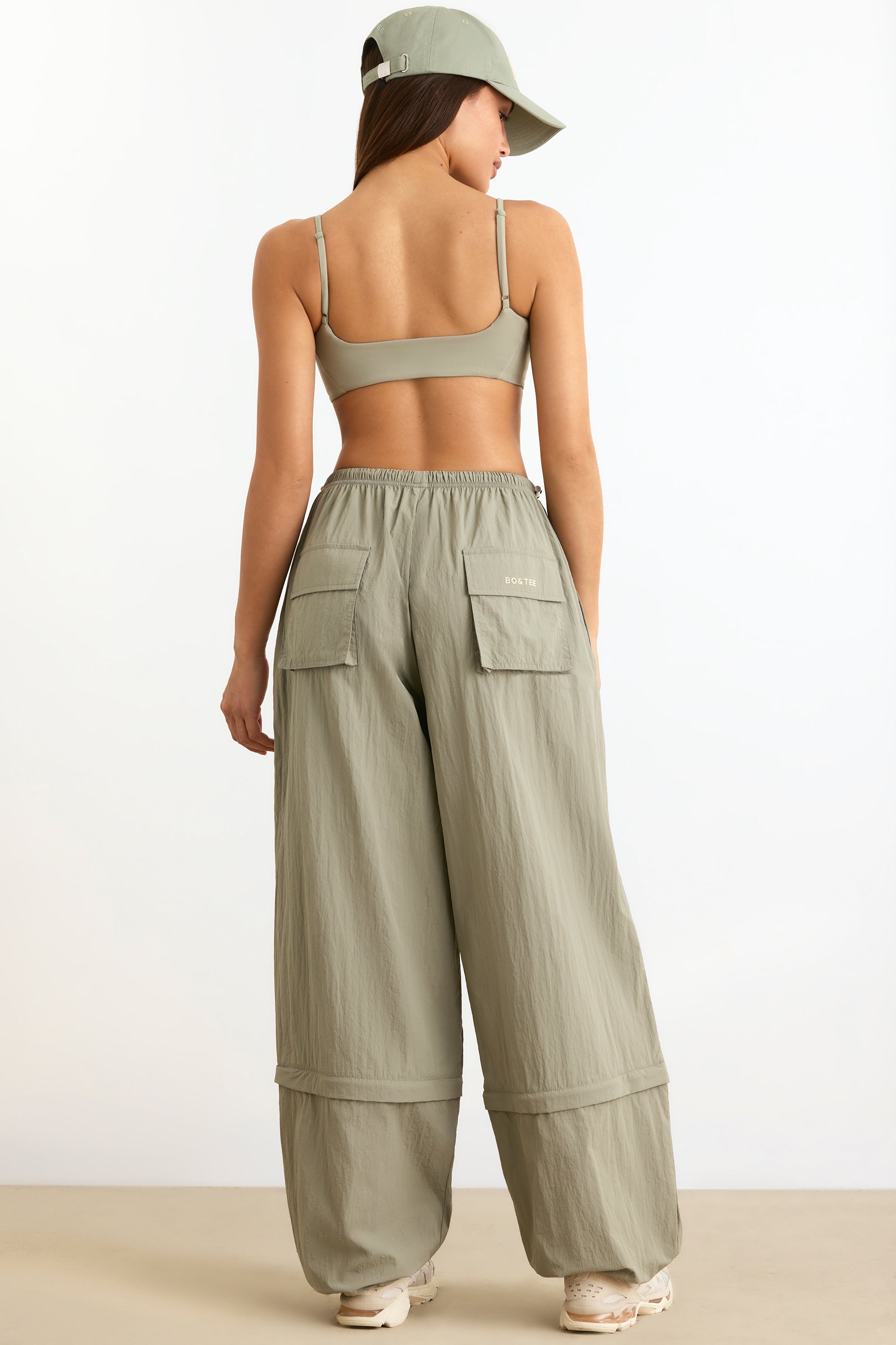 Convertible Wide Leg Track Pants in Mineral、mySite、solidvoid