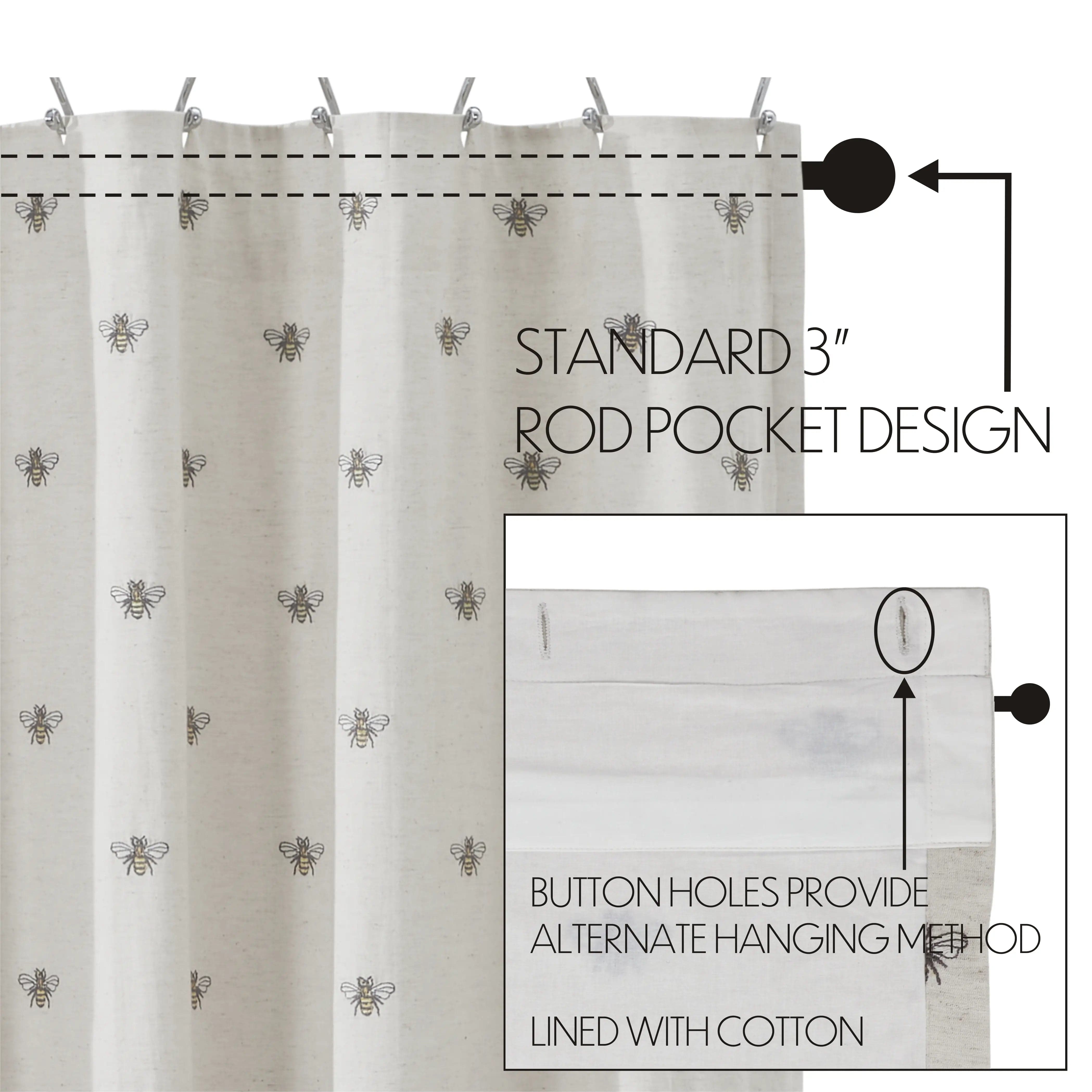 Honey Bee Shower Curtain Embroidered、mySite、g9winljtr