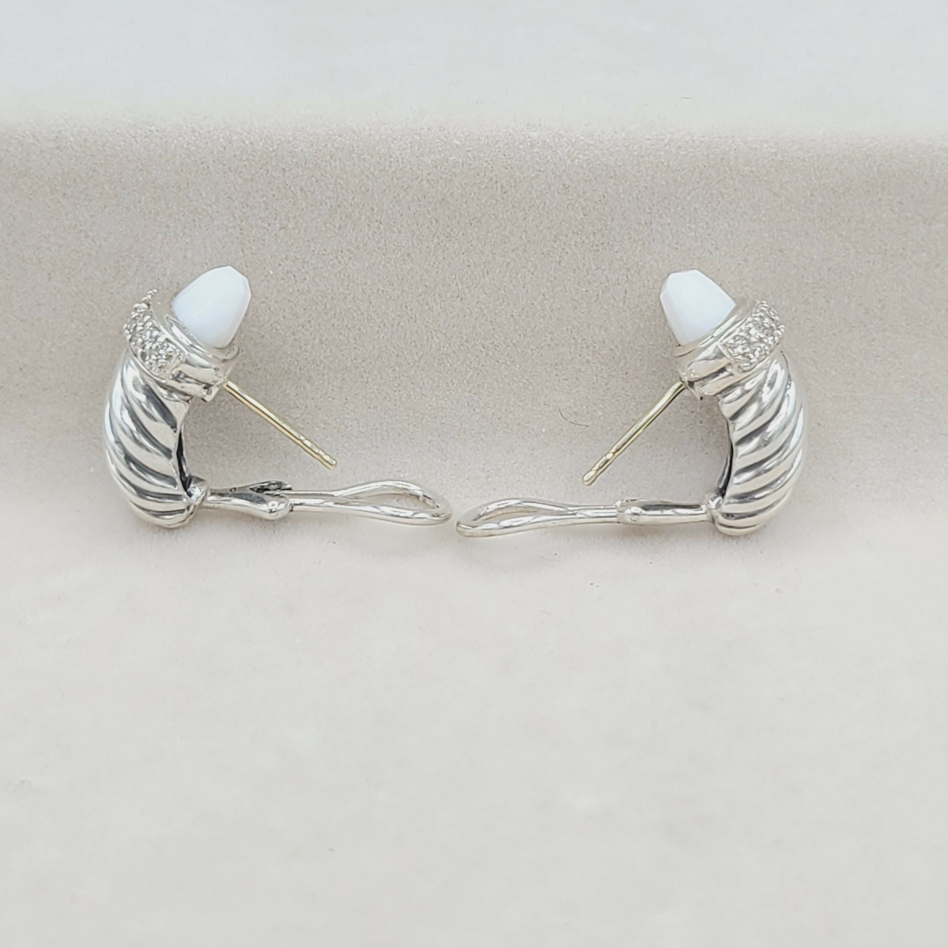 David Yurman Waverly Earrings White Agate & Diamonds、mySite、hinf8tx79