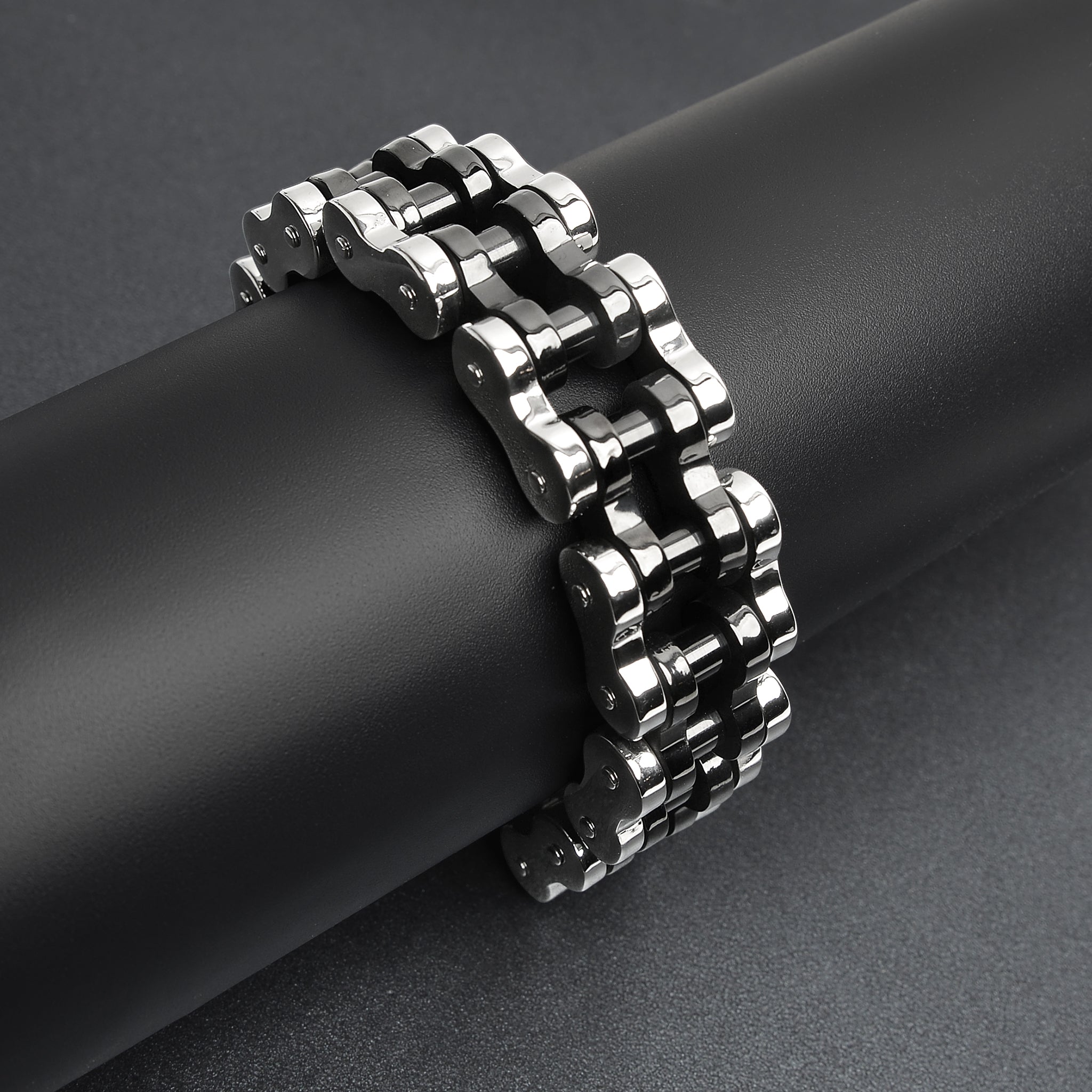 Stainless Steel and Black Bike Chain Bracelet / WCB1015、mySite、dreamappss