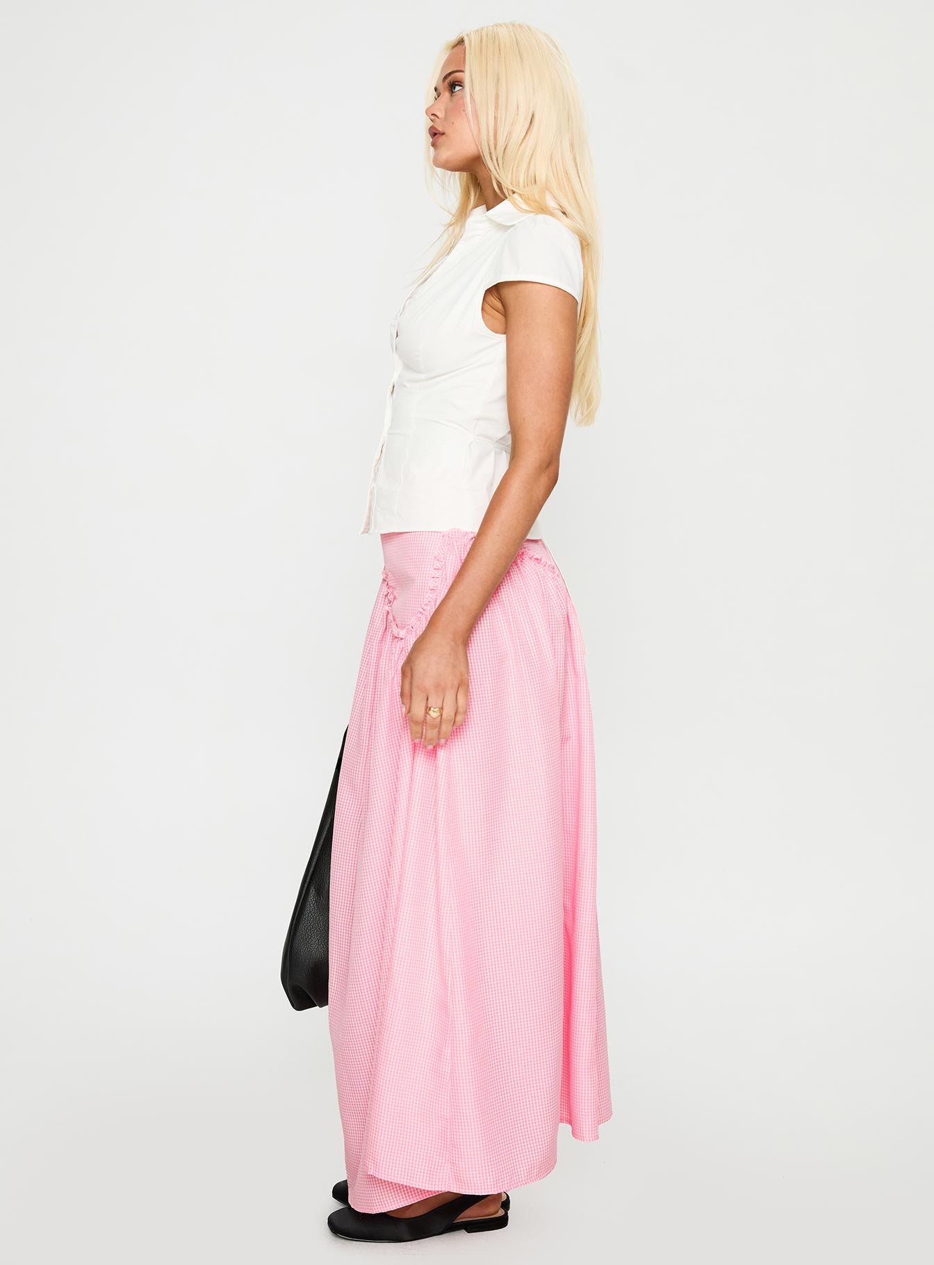 Apresia Maxi Skirt Pink Gingham、mySite、solidvoid