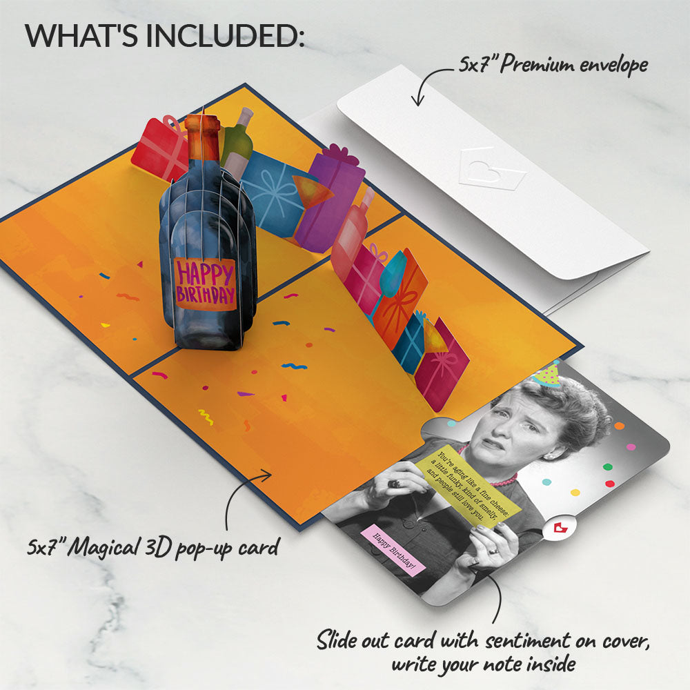 Vintage Wine Birthday Pop-Up Card and Sentiment Set、mySite、solidvoid