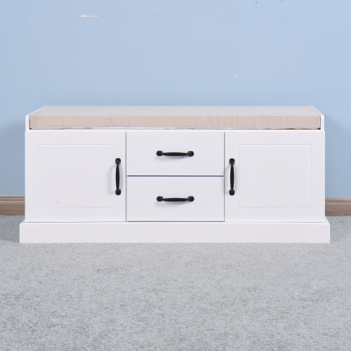 White Bathroom Floor-standing Storage Table with a Drawer、、casual