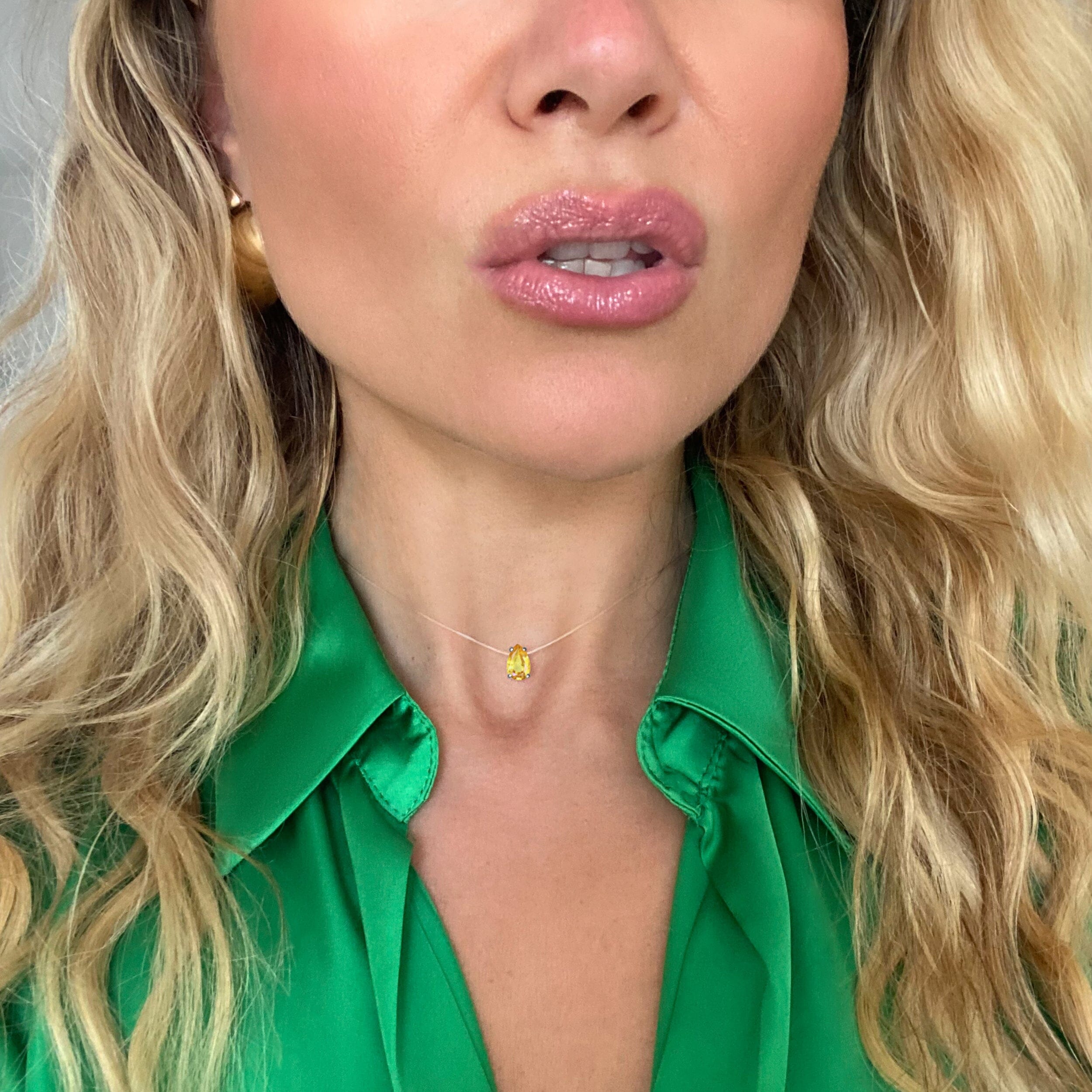 Citrine Necklace Floating Sway - November Birthstone、mySite、hinf8tx79