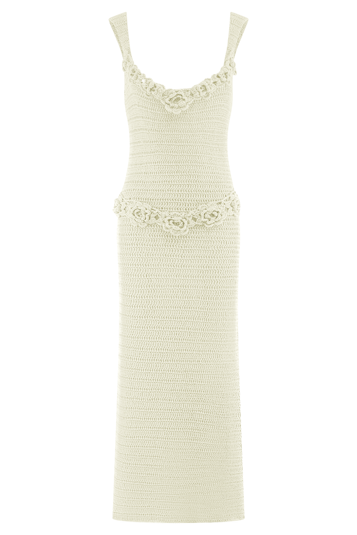 Teagan Floral Hand Crochet Midi Dress - Ivory、mySite、solidvoid