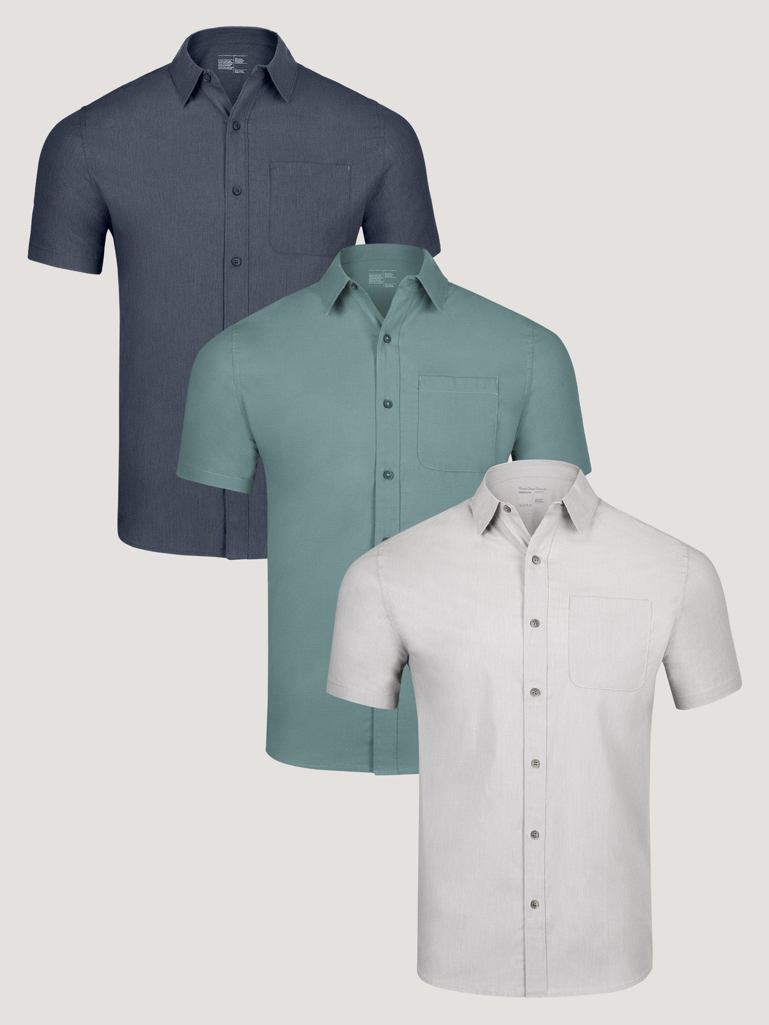  Short Sleeve Button Up Summer Essentials 3-Pack、mySite、ghnorth