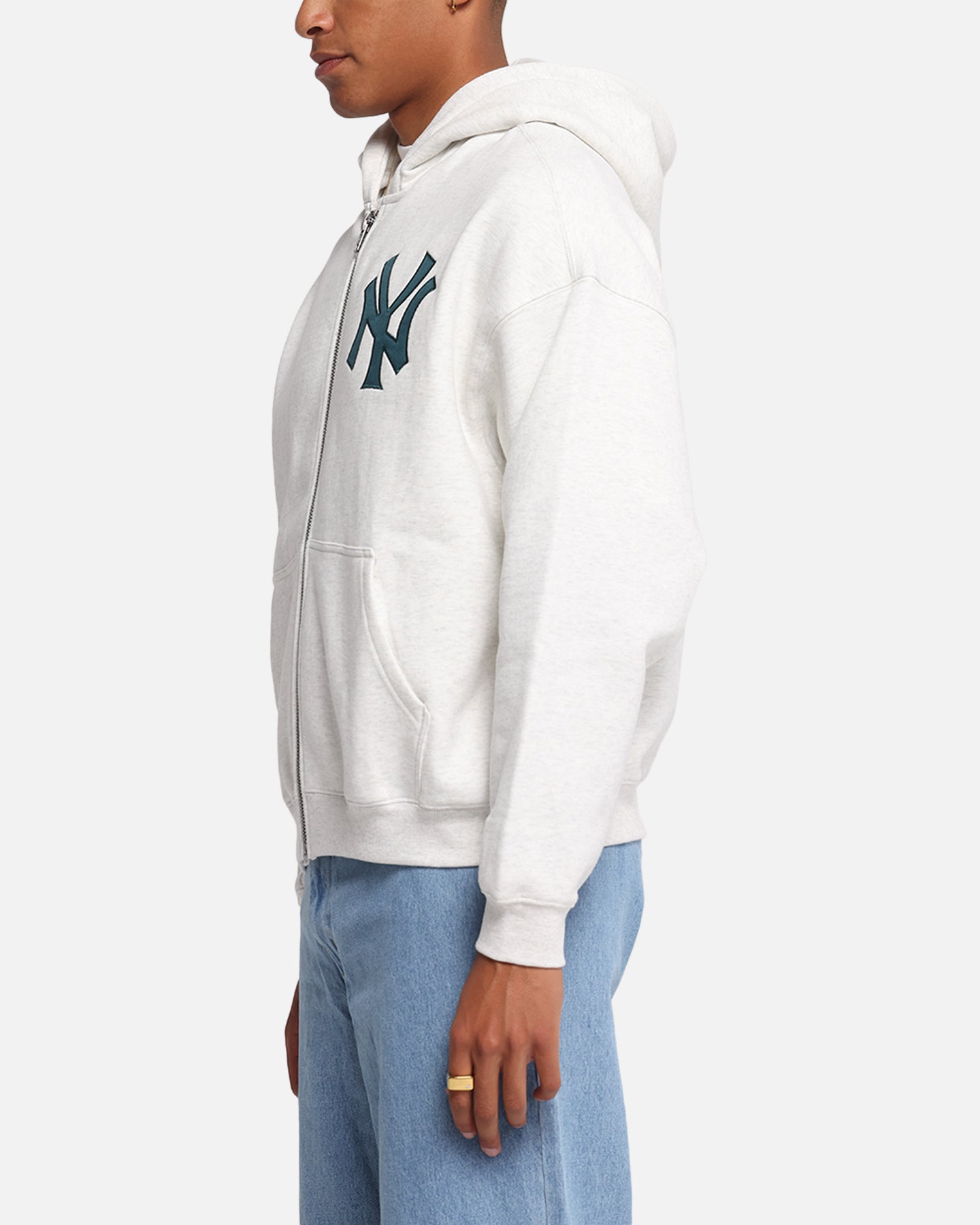 Majestic Athletic New York Yankees Arch FZ Boxy Hoodie White Marle、mySite、zt4zffjzw