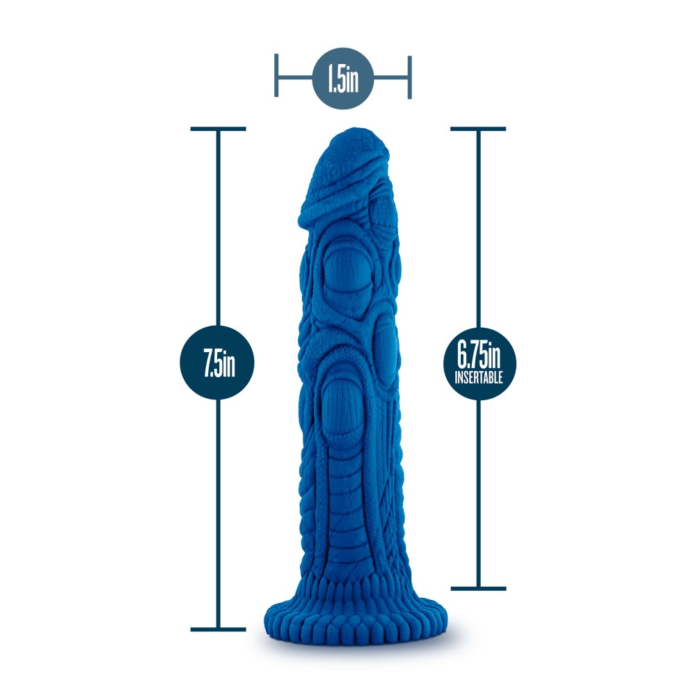 The Realm By Blush® | Draken Blue 7.5-Inch Long Dildo With Suction Cup Base、mySite、bottomscart