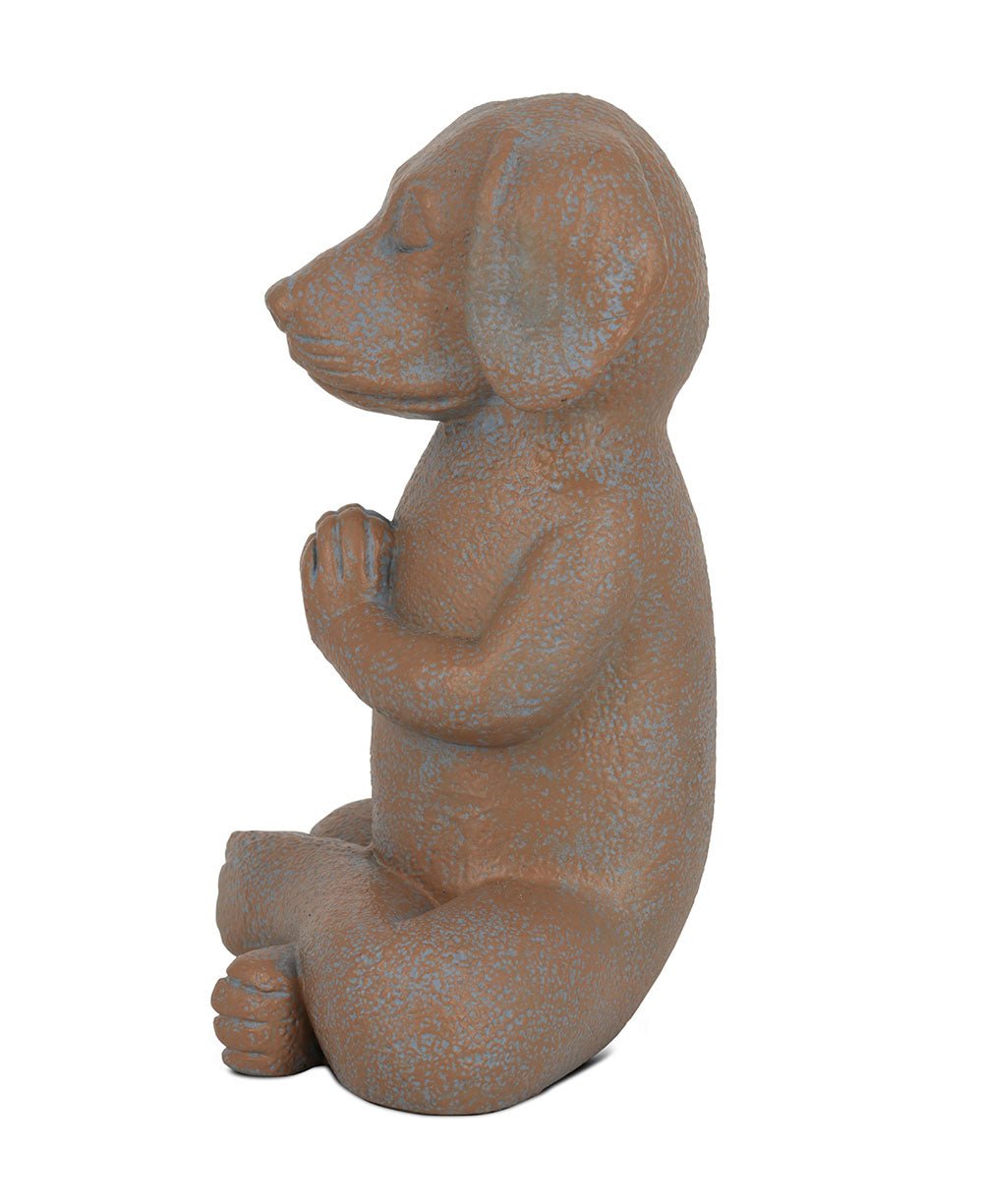 Namaste Dog Statue, Terra Cotta Finish、mySite、topwebapps