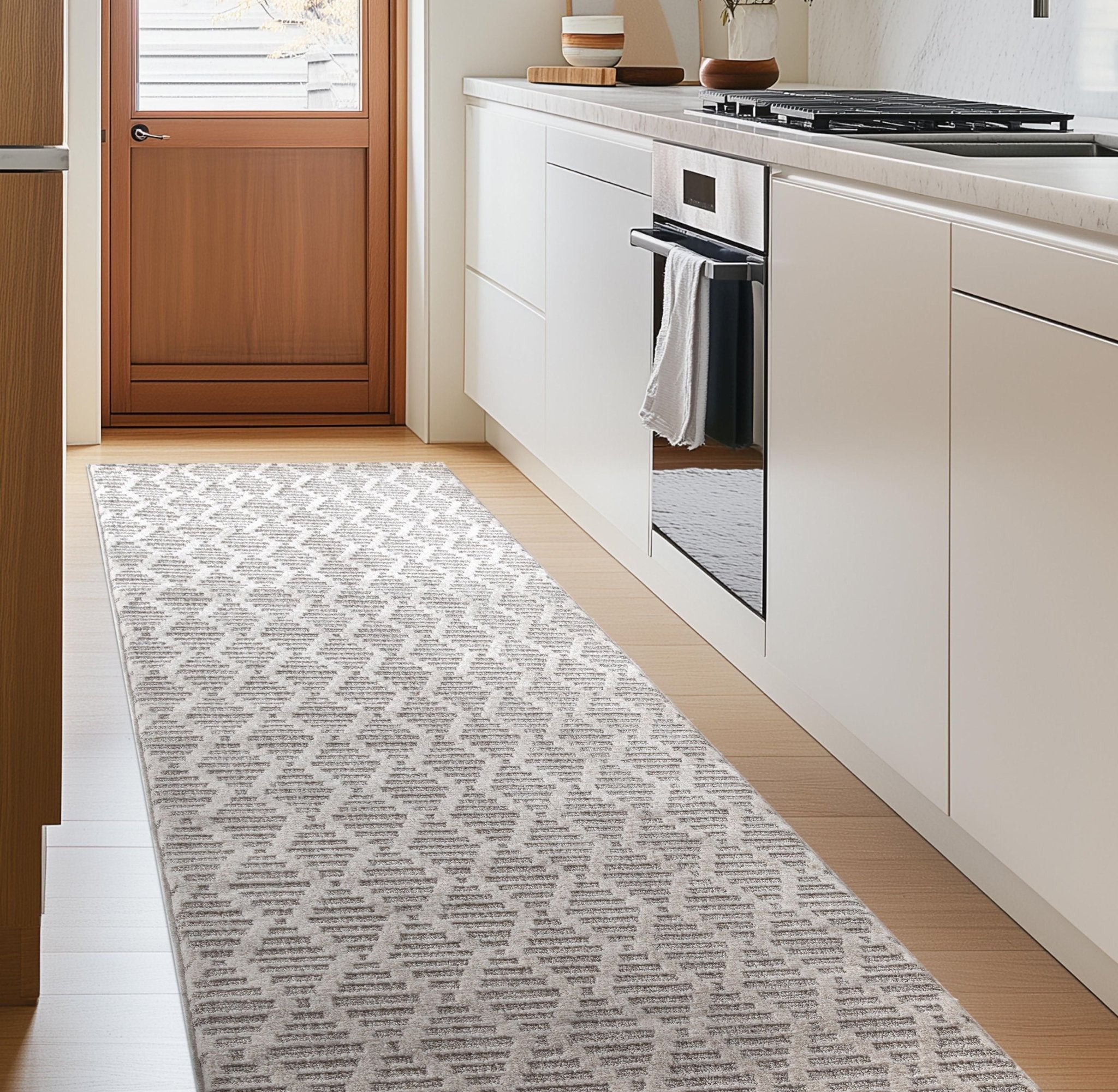 Custom Size Runner Babylon Moroccan Trellis Taupe Choose Your Width x Choose Your Length Hallway & Stair Runner Rug、mySite、gigharbornorthrealestate