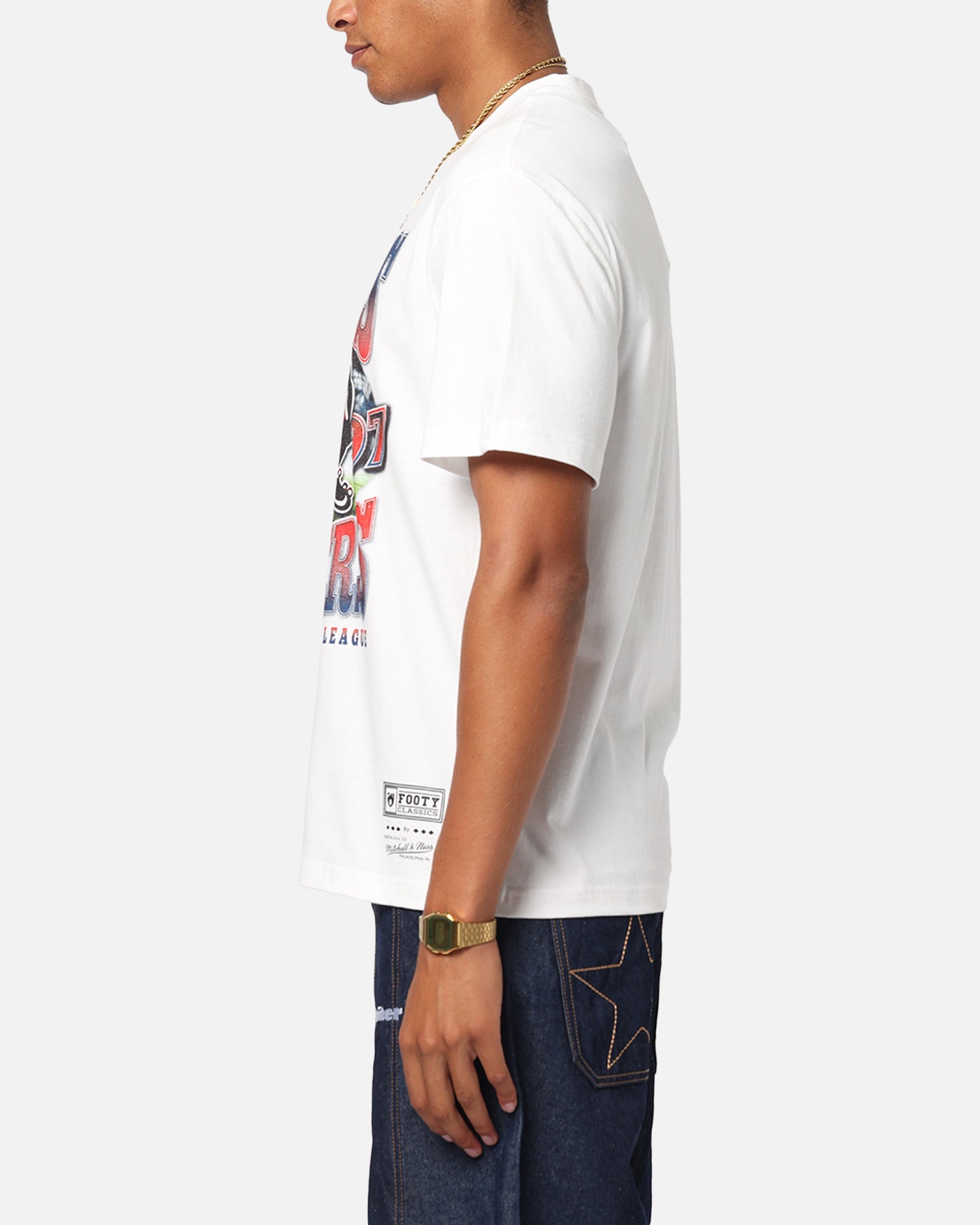 Mitchell & Ness Adelaide Crows Mascot T-Shirt Vintage White、mySite、zt4zffjzw