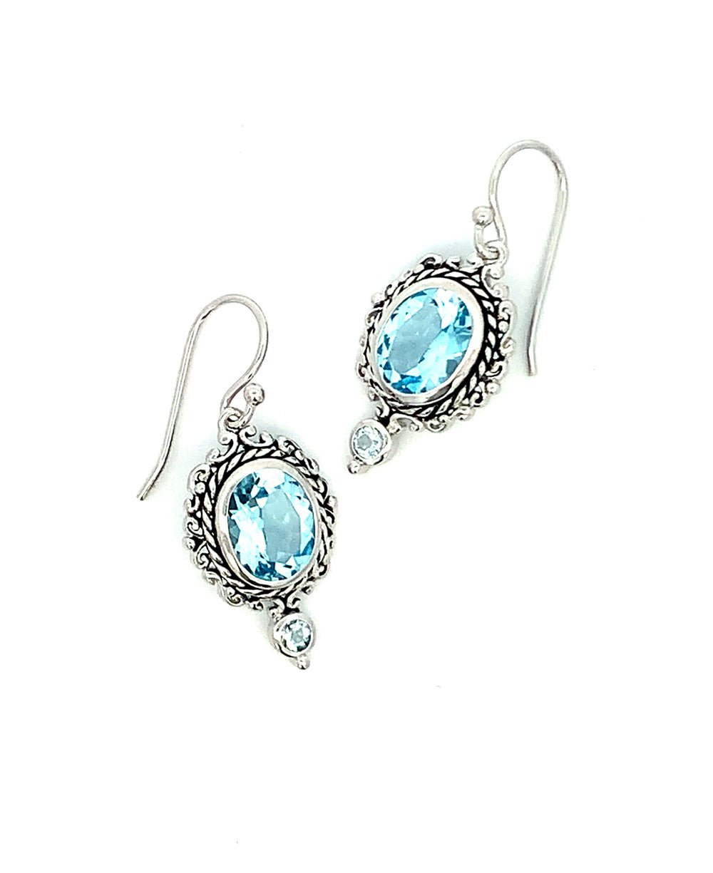 Sterling Silver Blue Topaz Earrings、mySite、topwebapps