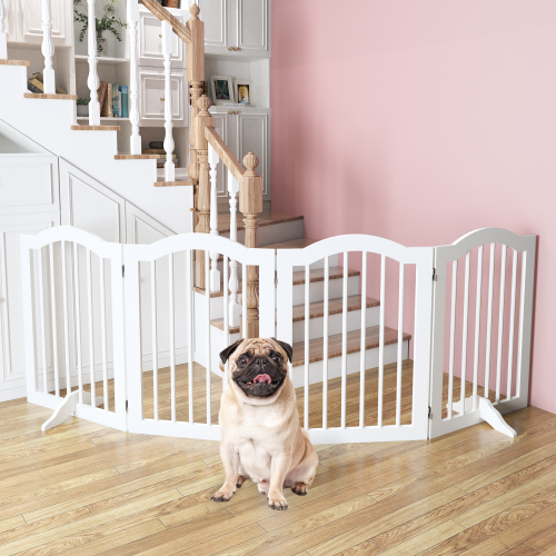 29.5-45.3" Wide Baby Gate for Stairs, Dog Gate Indoor for Doorways, No Drilling Pressure Mounted Pet Gates for Kids, Easy Walk Through Safety Gate, White、、casual