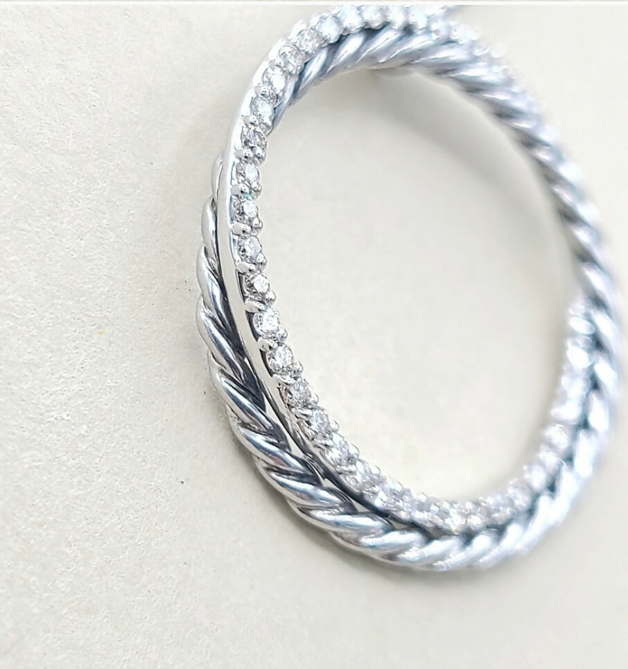 David Yurman Crossover Necklace Pave Diamond Circle、mySite、hinf8tx79