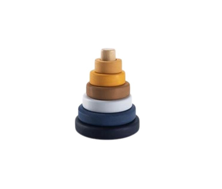  Mini Ring Stacker Wooden Pyramid Toy、mySite、elrpsem3k