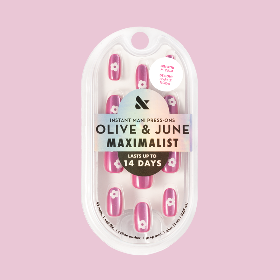 Sparkle Floral - Press-On | Medium | Oval、mySite、solidvoid