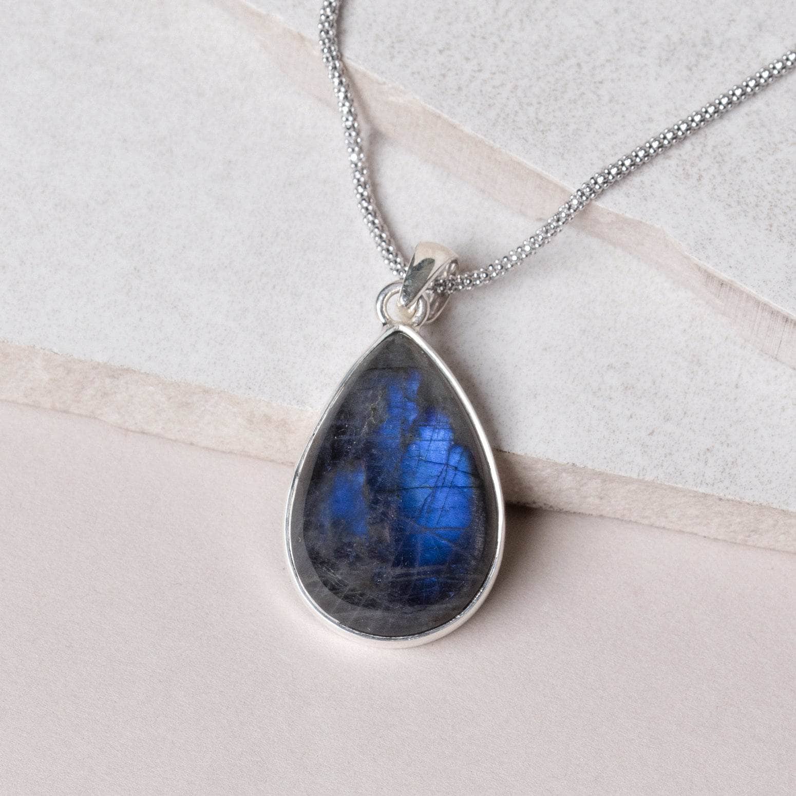 Labradorite Teardrop Pendant Necklace、mySite、hinf8tx79