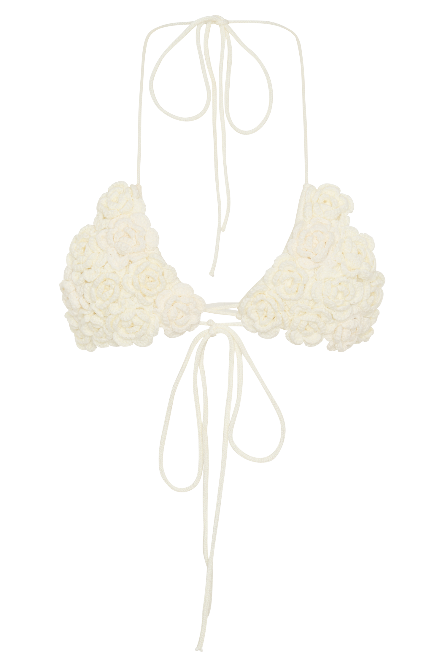 Aesha Floral Crochet Bikini Top - Ivory、mySite、solidvoid