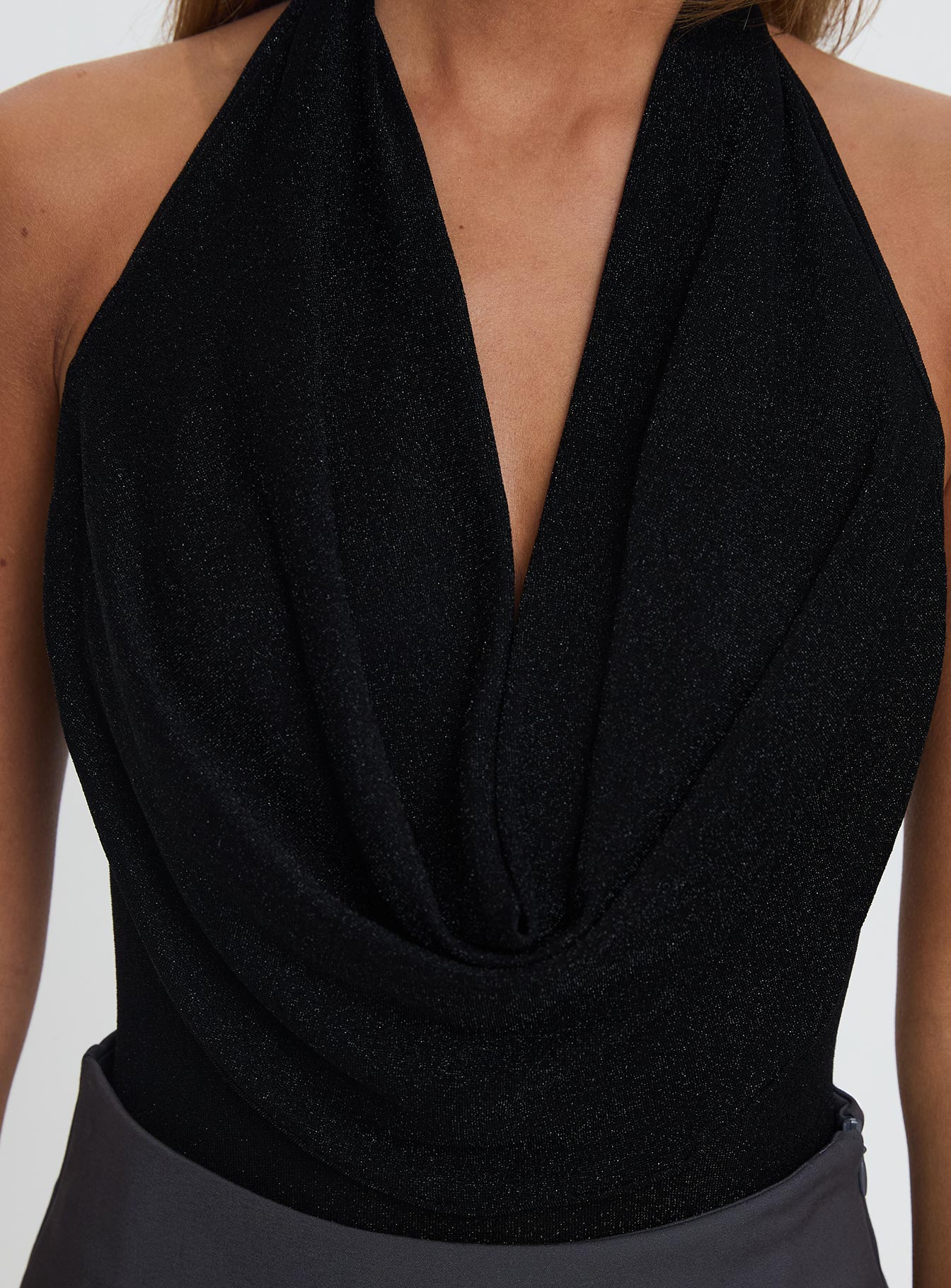 Feel The Rush Plunge Neck Bodysuit Black、mySite、solidvoid