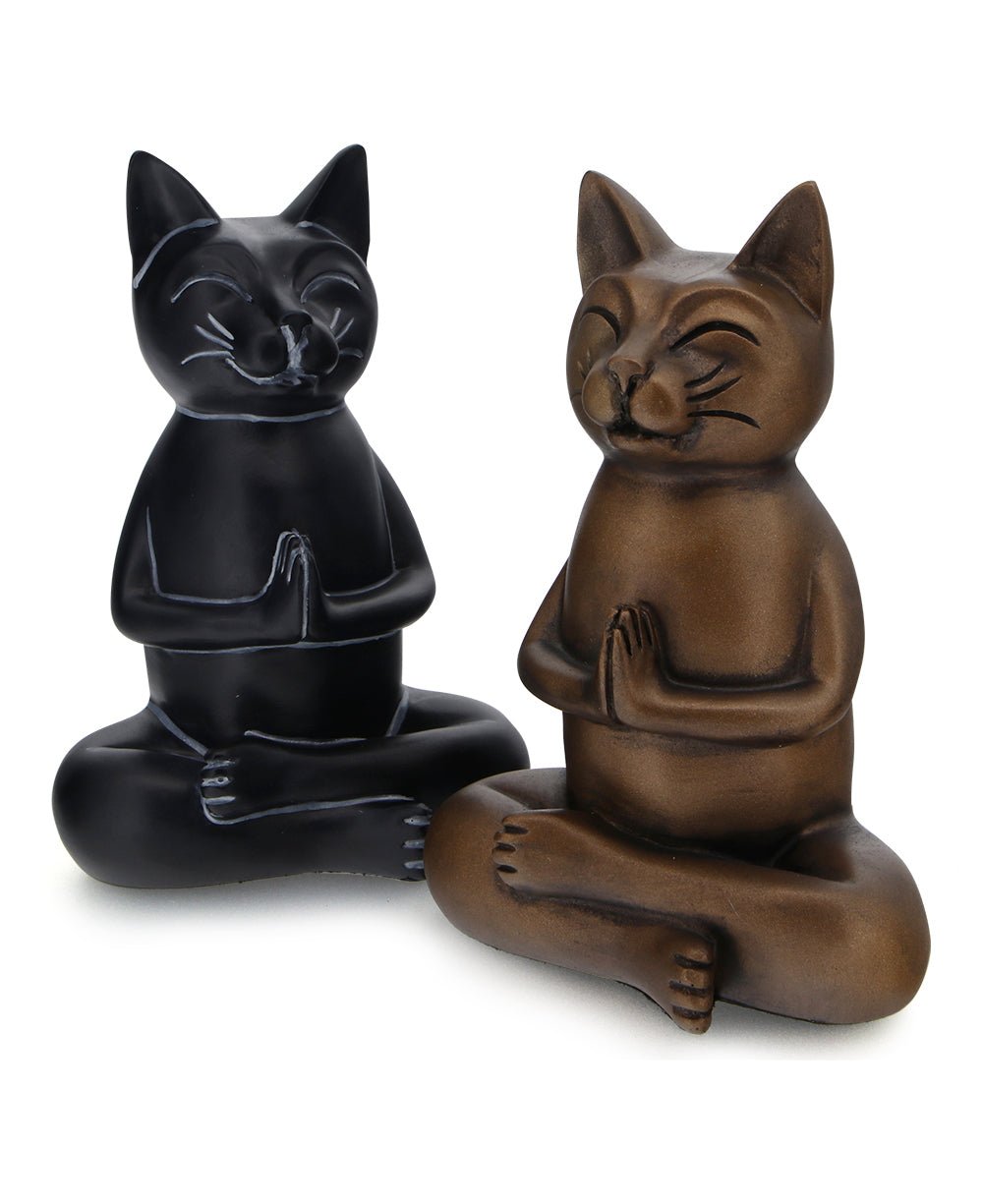 Zen Meditating Namaste Cat Statues、mySite、topwebapps