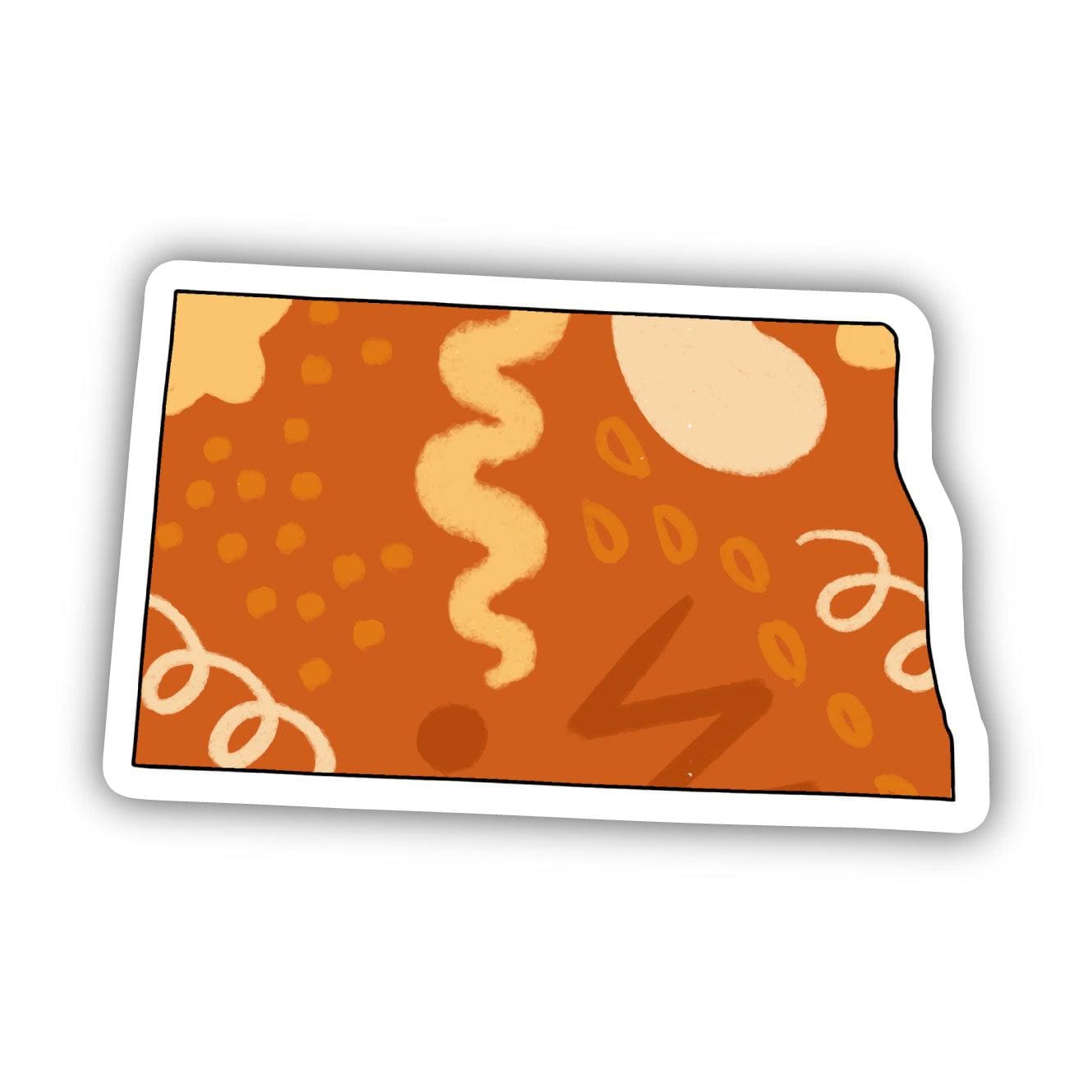  North Dakota Orange Abstract Sticker、mySite、ghnorth