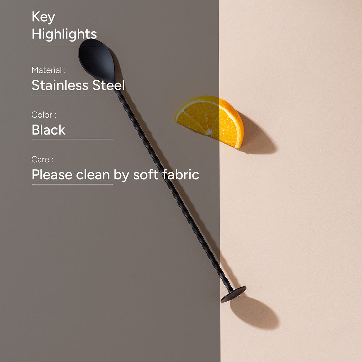 Stainless Steel Bar Spoon | Black、mySite、camillekostekn