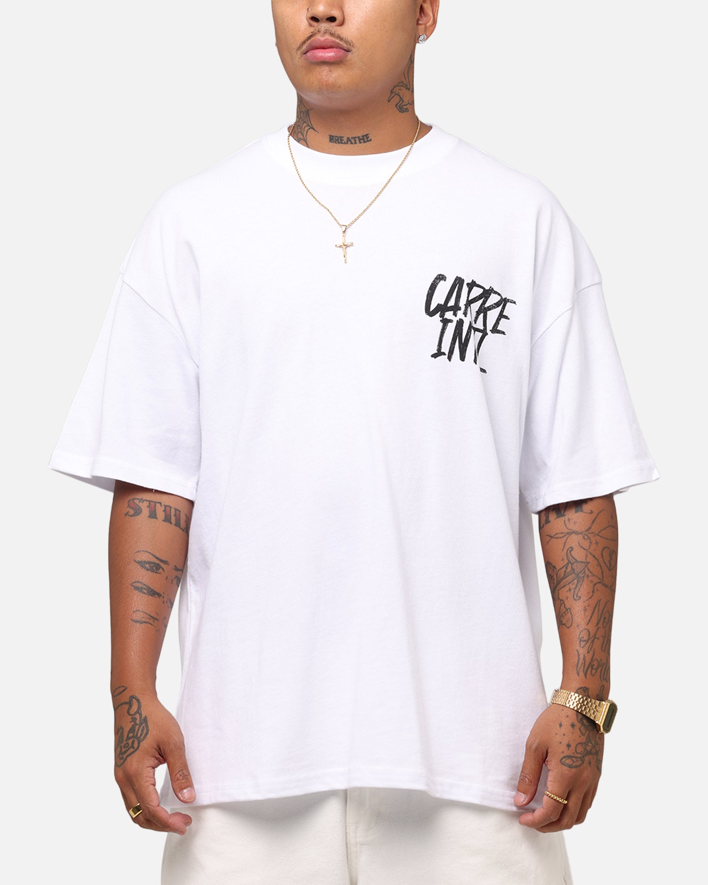 Carre Intl Drop Shoulder T-Shirt White、mySite、zt4zffjzw
