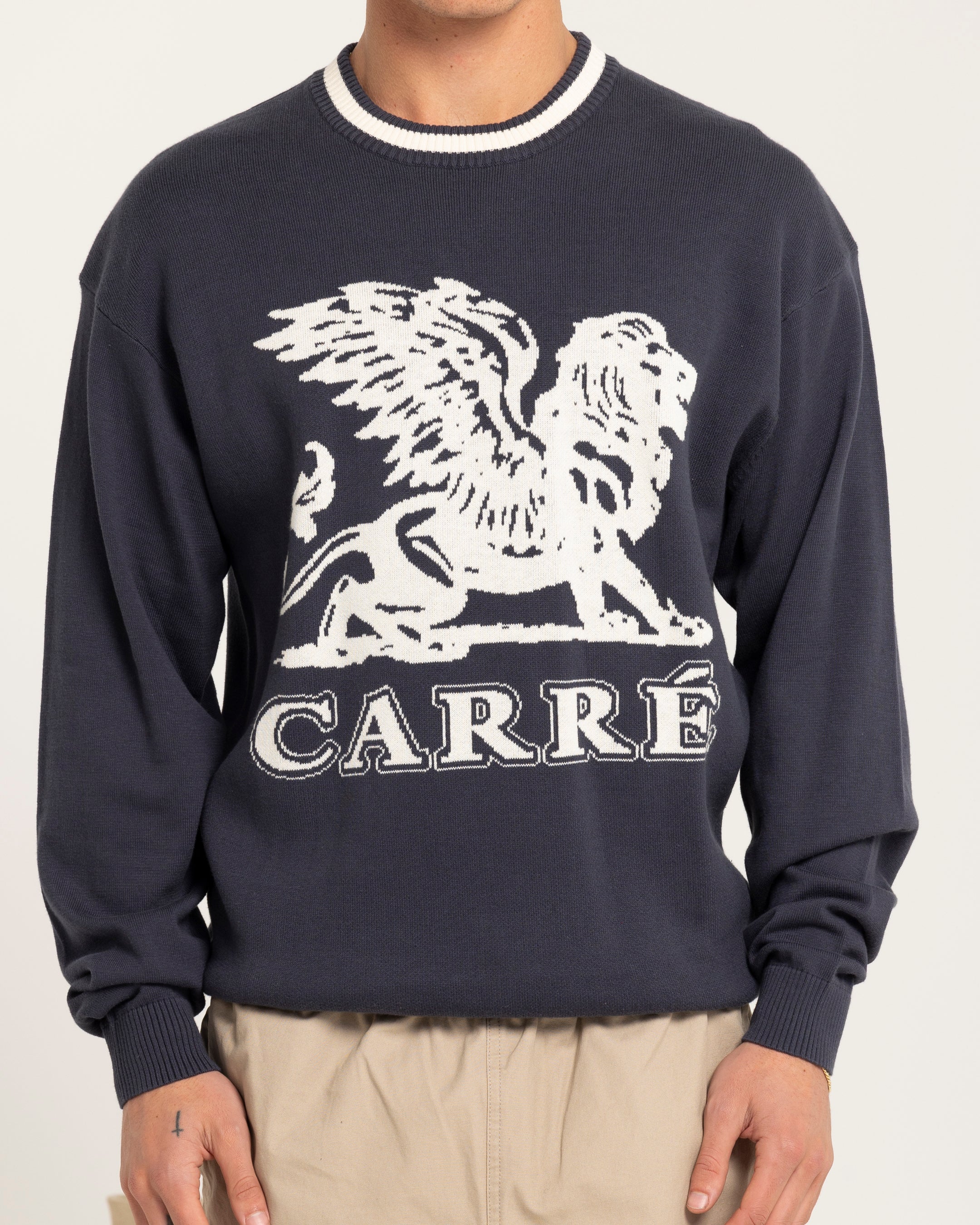 Carré Brave Knitted Sweater Navy、mySite、zt4zffjzw
