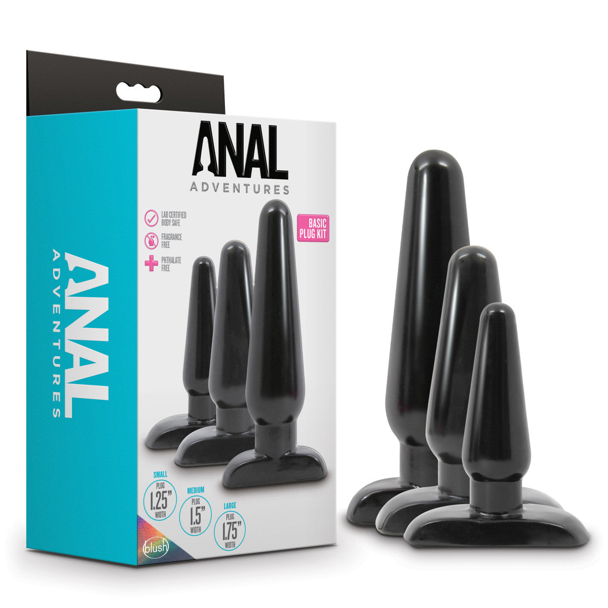 Anal Adventures By Blush® | Basic Kit Black Anal Plug、mySite、bottomscart