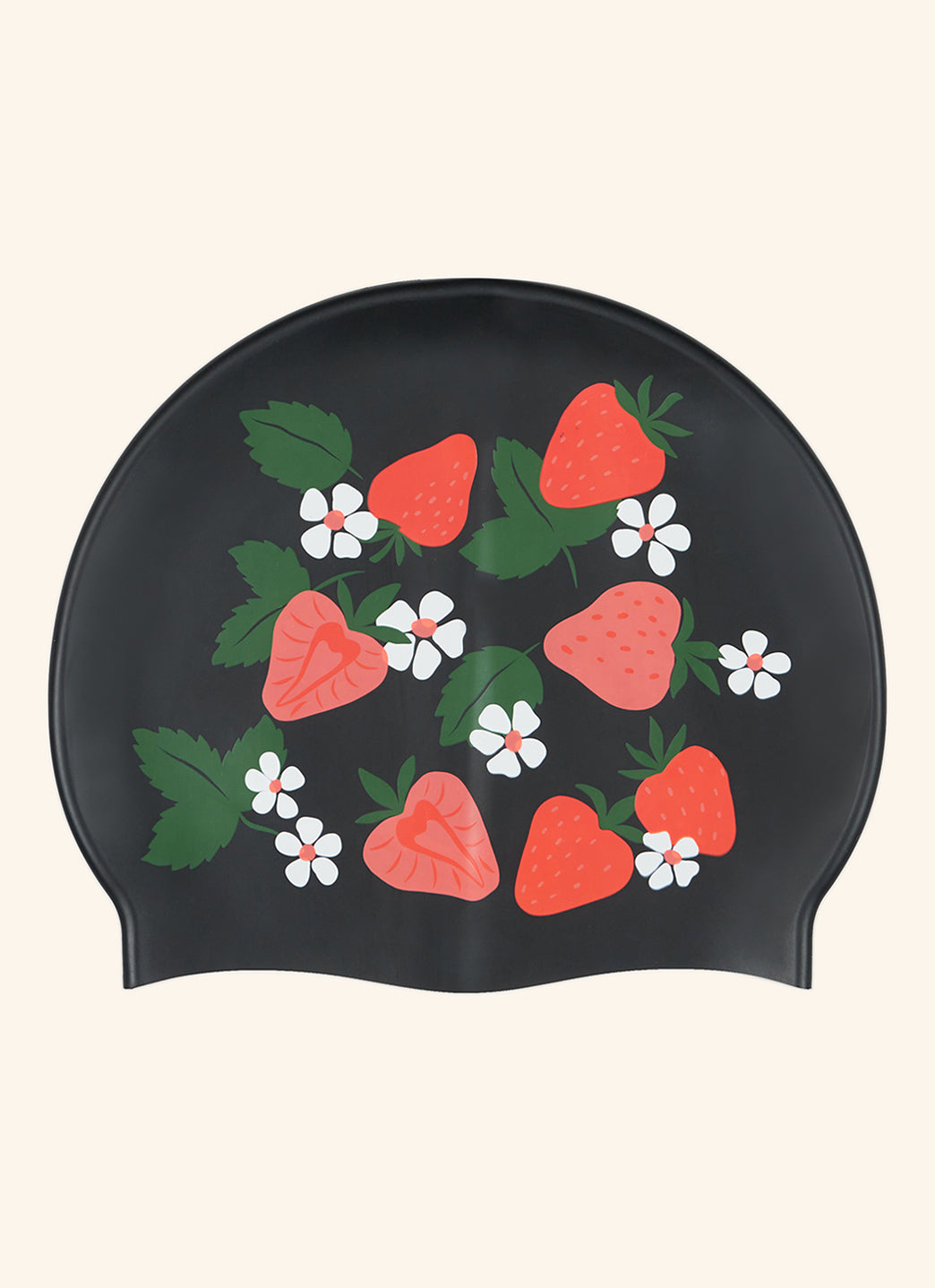 Sporti Strawberry Fields Silicone Swim Cap、mySite、noshort