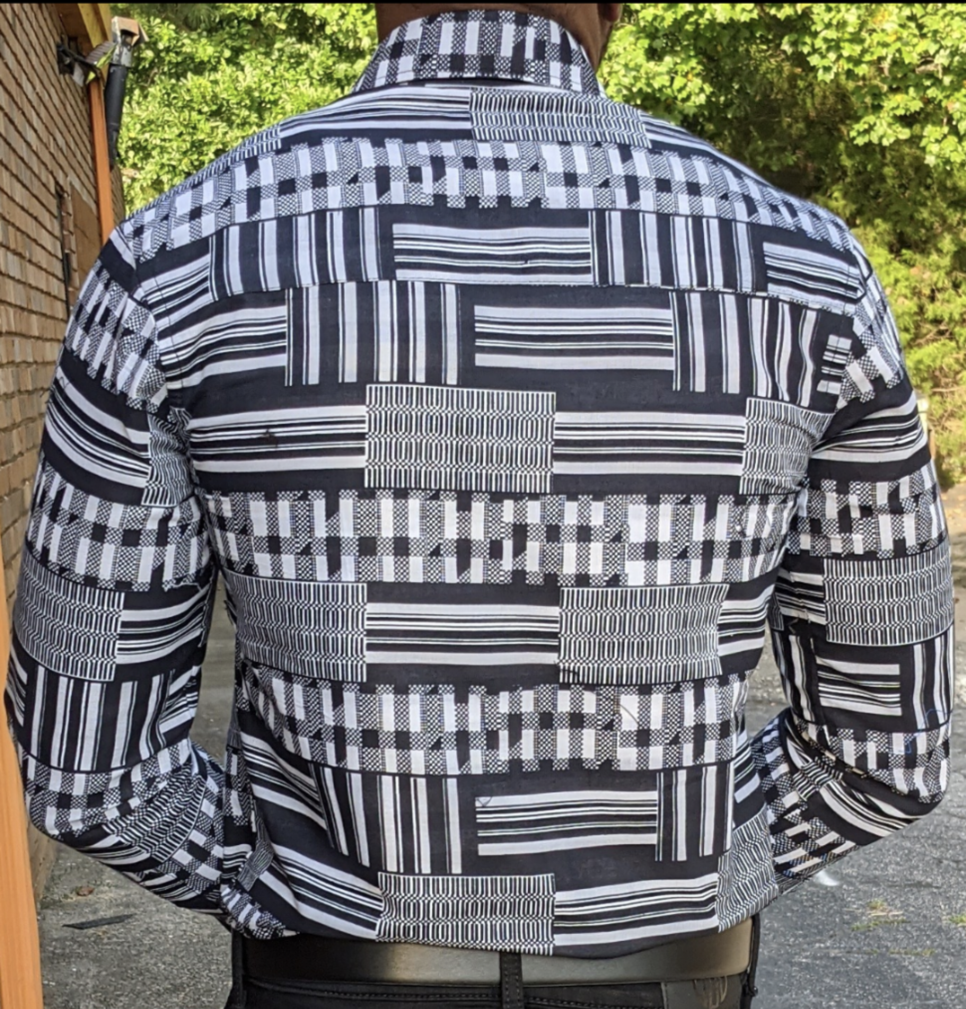 Etnek Kente African Print Button down Shirt-DP3227BWS、mySite、solidvoid