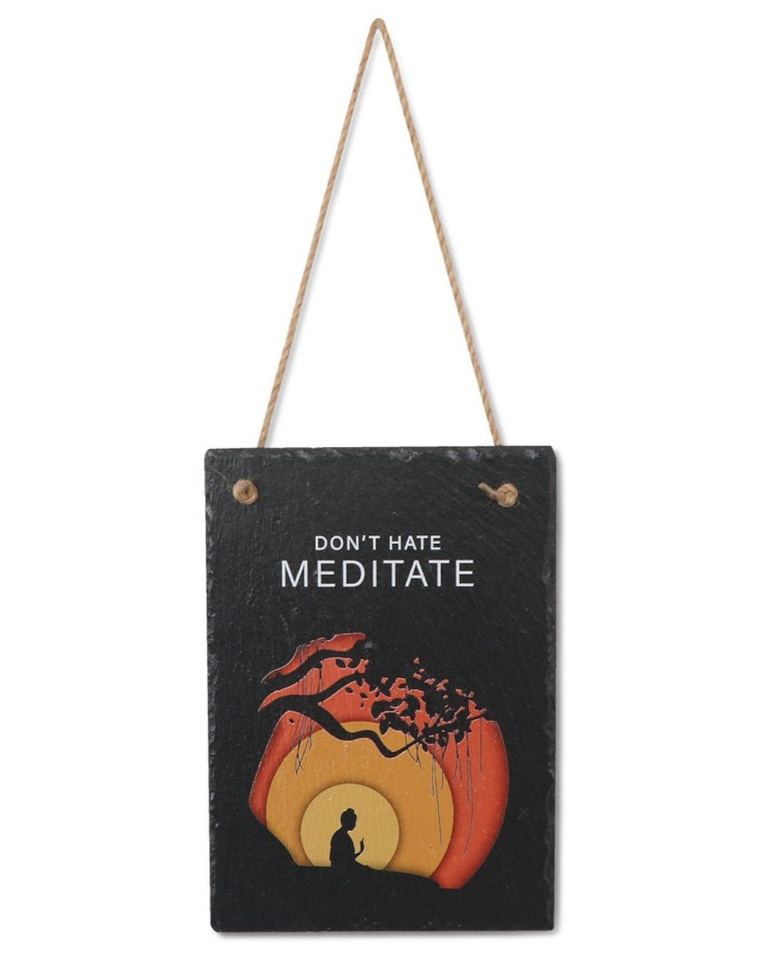 Don't Hate Meditate Bodhi Tree Slate Wall Hanging、mySite、topwebapps