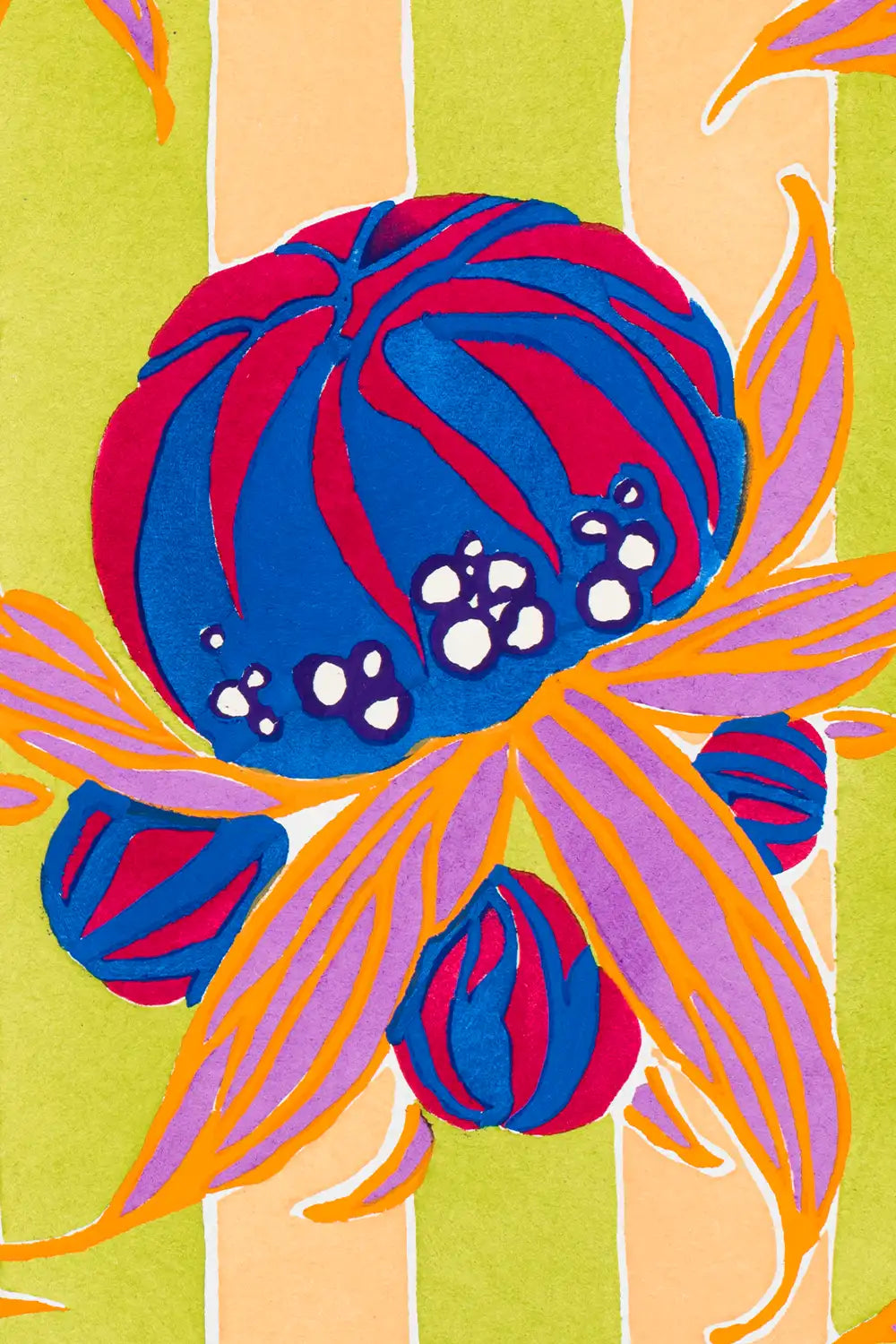 Vintage Exhibition Poster Koi Fish Flowers Art Print、mySite、gigharbornorthrealestate