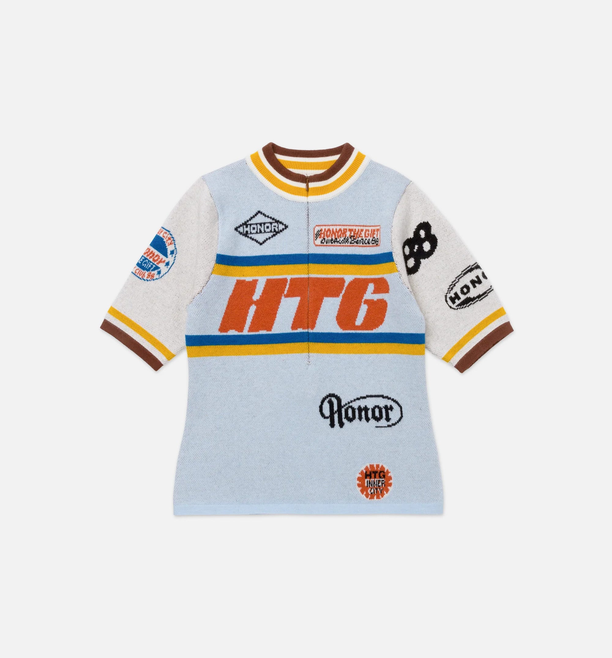 Racing Mock Neck Womens Short Sleeve Shirt - Blue、mySite、dreamappss