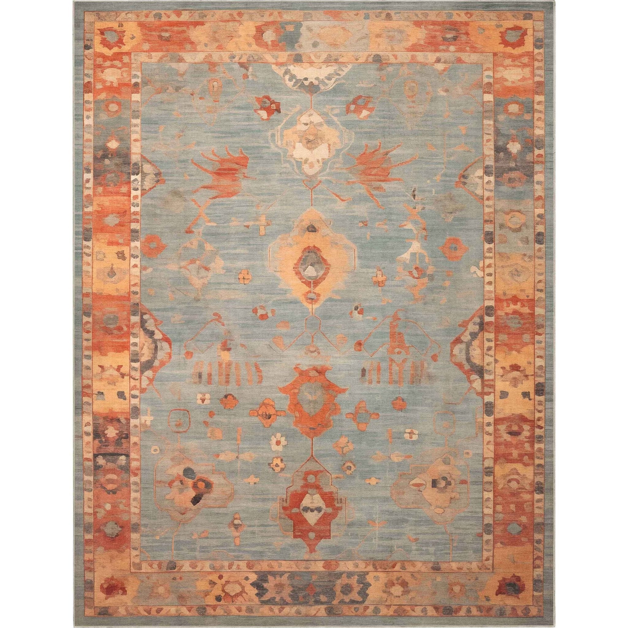 Pastel Tone On Tone - Updated Traditional Rug for Living Room Bedroom Dining Room ,Easy Clean、mySite、gigharbornorthrealestate