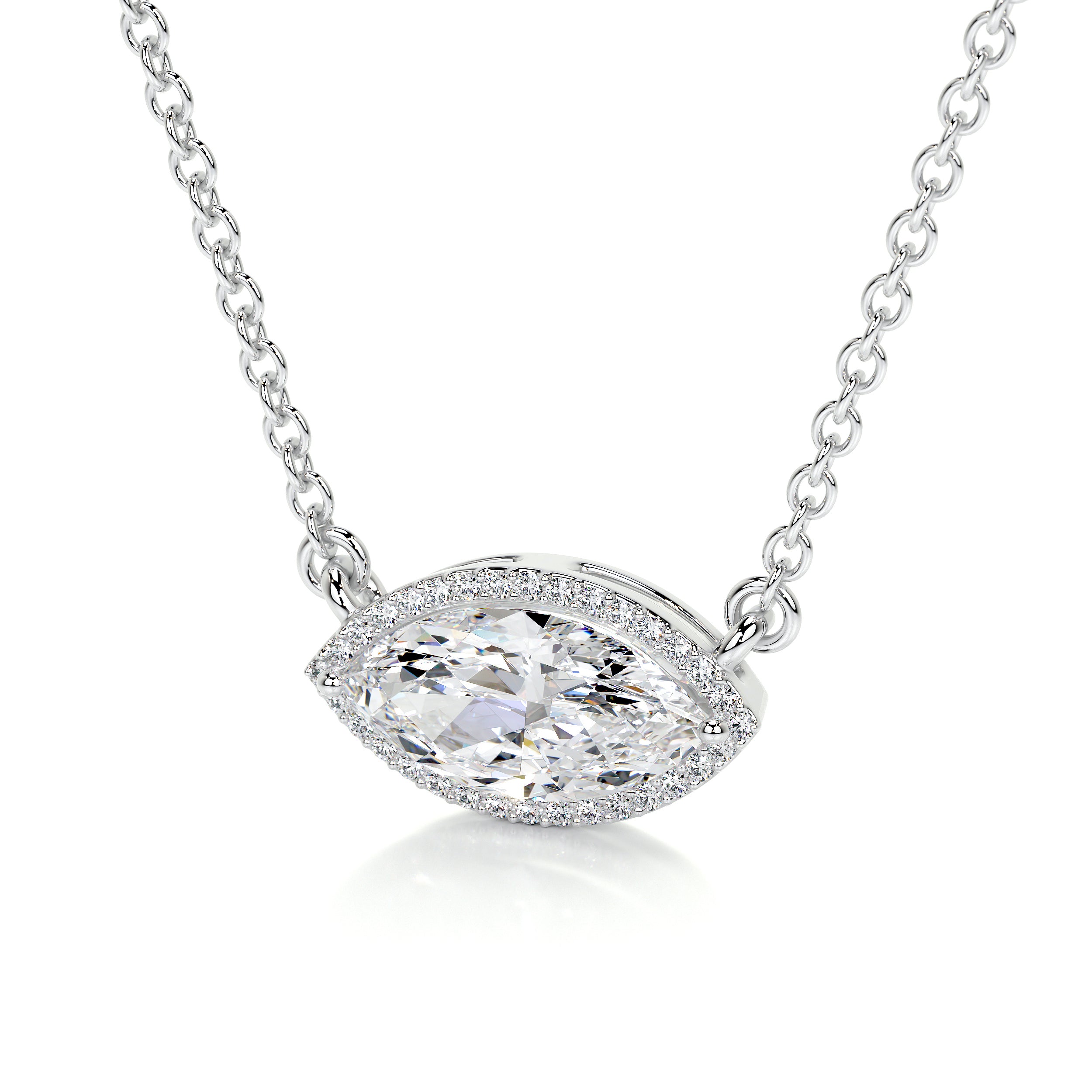 Britney Moissanite & Diamonds Necklace -14K White Gold、mySite、hinf8tx79