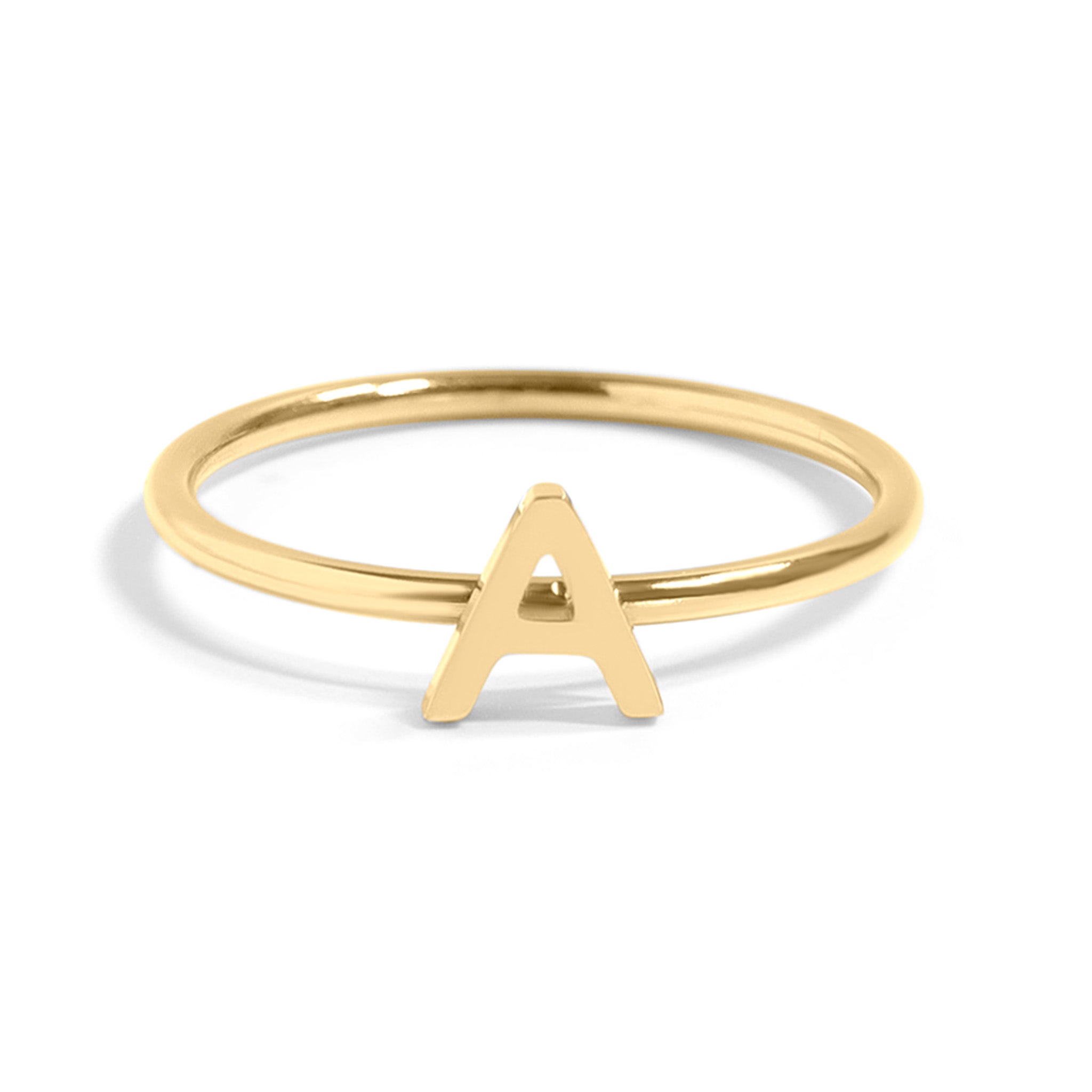 18K Gold PVD Stainless Steel Initial Stacking Rings A-M / ZRJ9021、mySite、dreamappss
