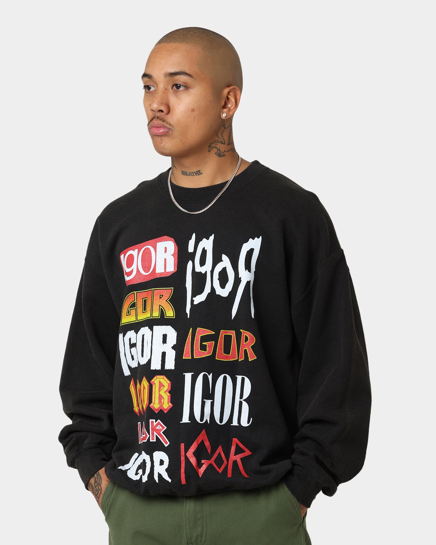 Goat Crew Igor Metal Logo Vintage Crewneck Black Wash、mySite、zt4zffjzw