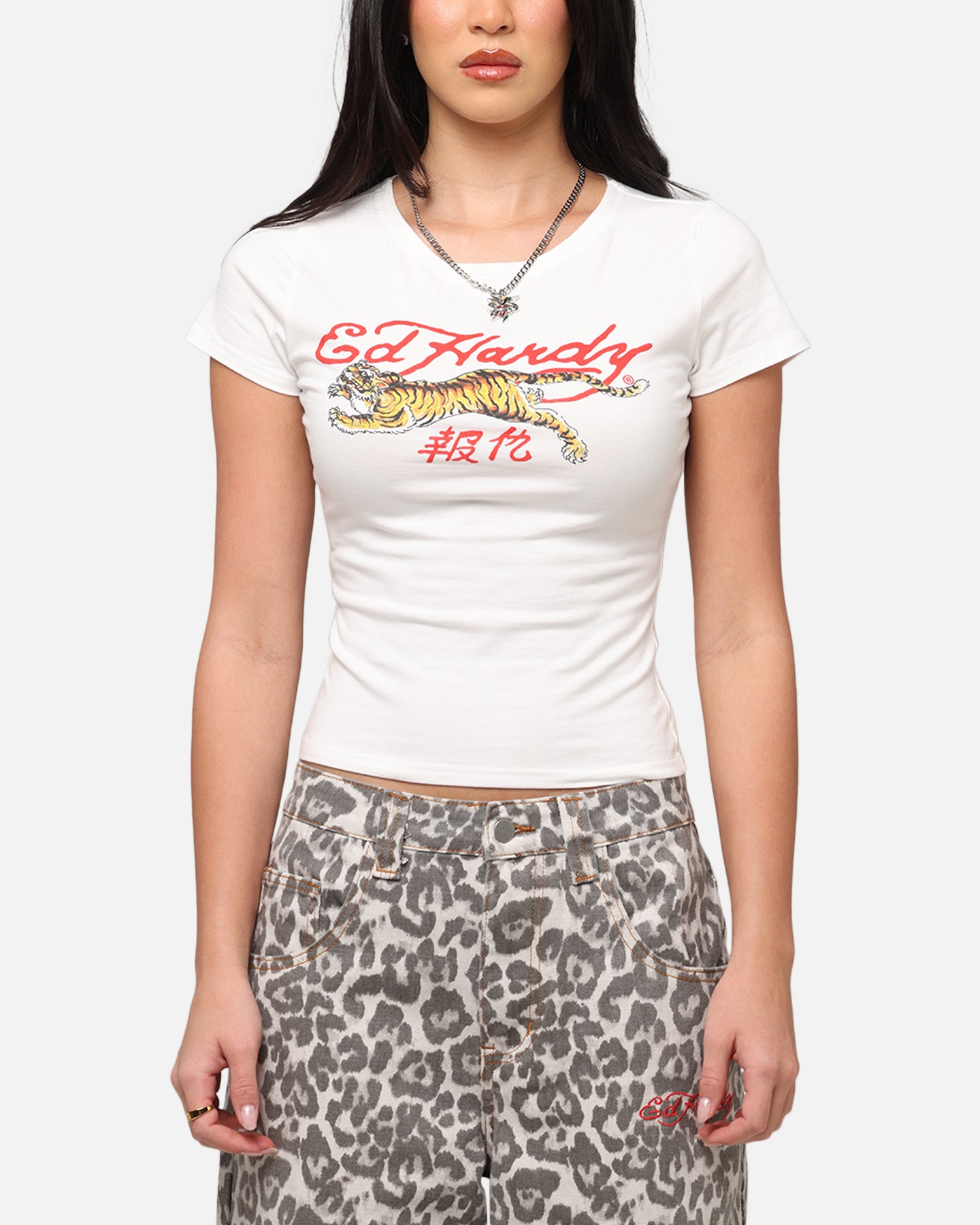 Ed Hardy Women's Tiger Baby T-Shirt White、mySite、zt4zffjzw