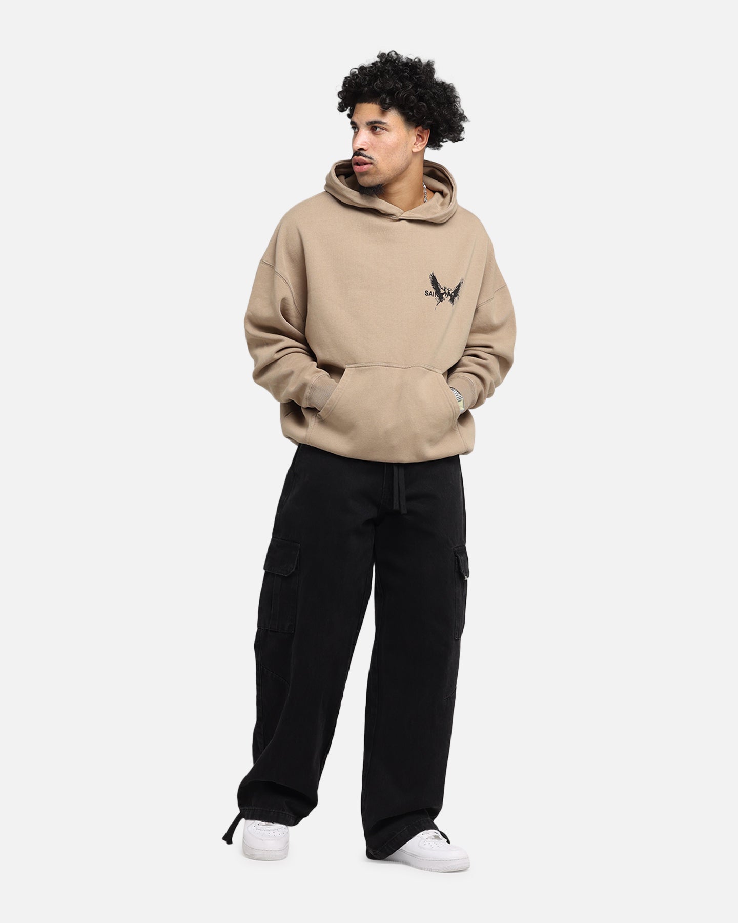 Saint Morta Black Doves Boxy Hoodie Tan、mySite、zt4zffjzw