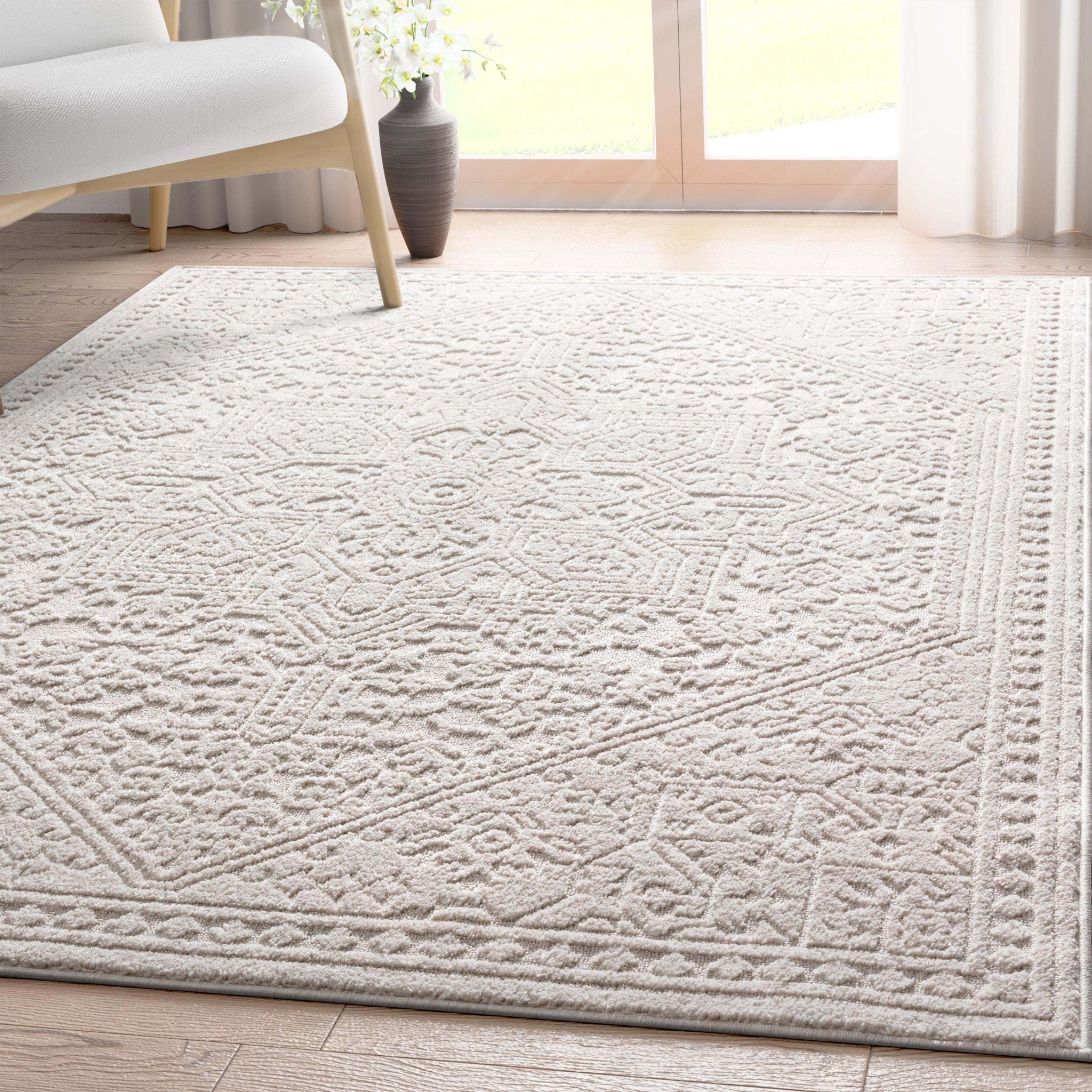 Cloud Medallion Heriz Soft Ivory Rug、mySite、gigharbornorthrealestate