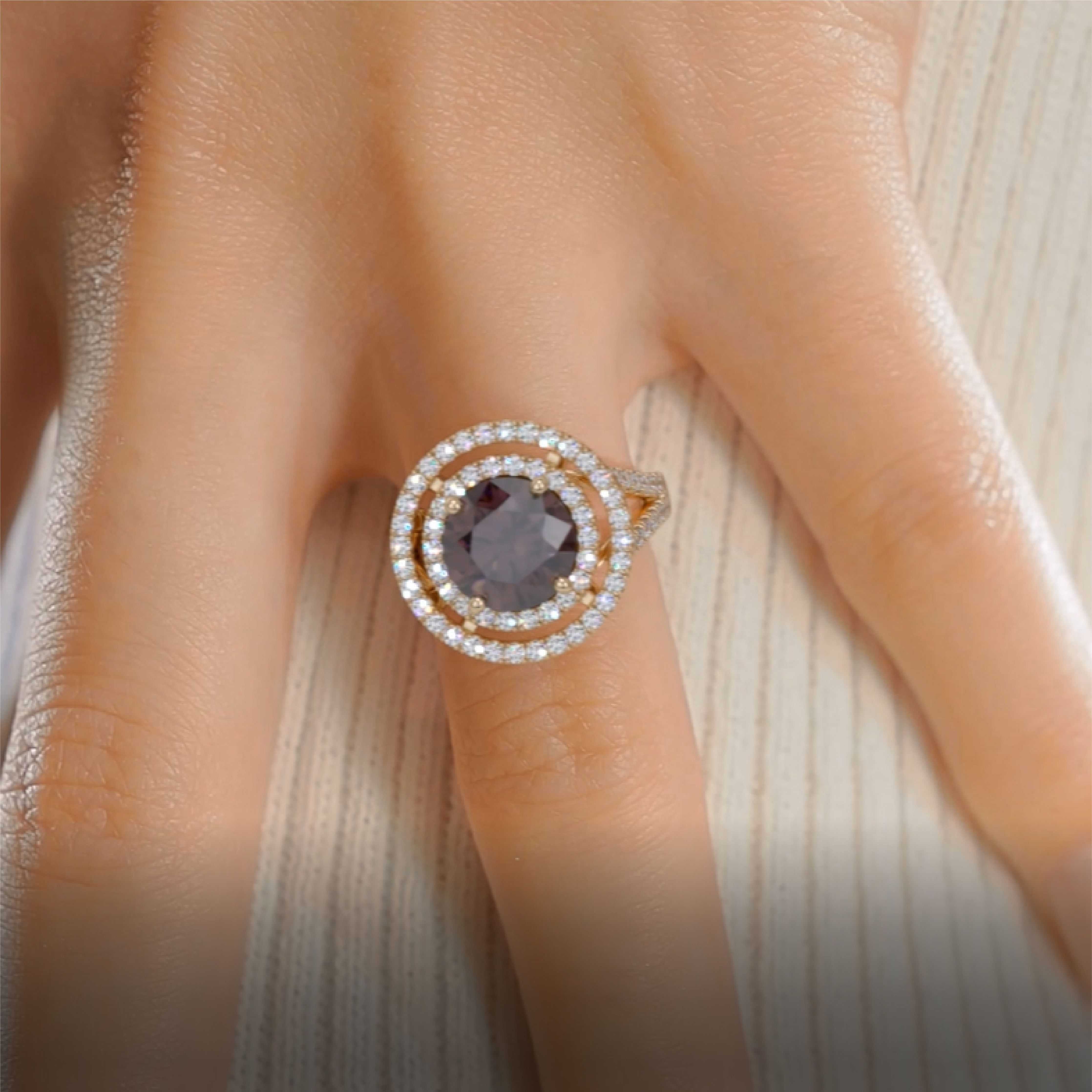 Naomi Gemstone & Diamonds Ring (5 Carat) -18K Yellow Gold、mySite、hinf8tx79