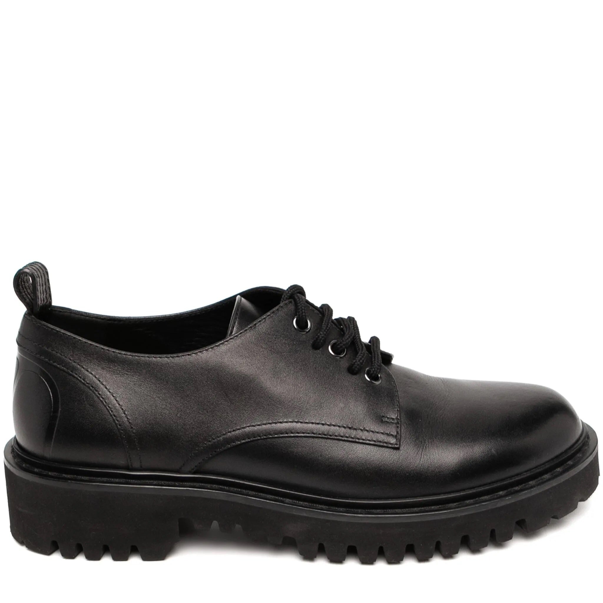 Valentino Black Leather Derby Loafers、mySite、garminoutage.com